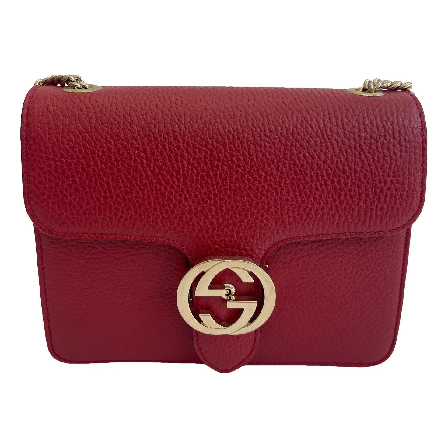 Interlocking leather handbag