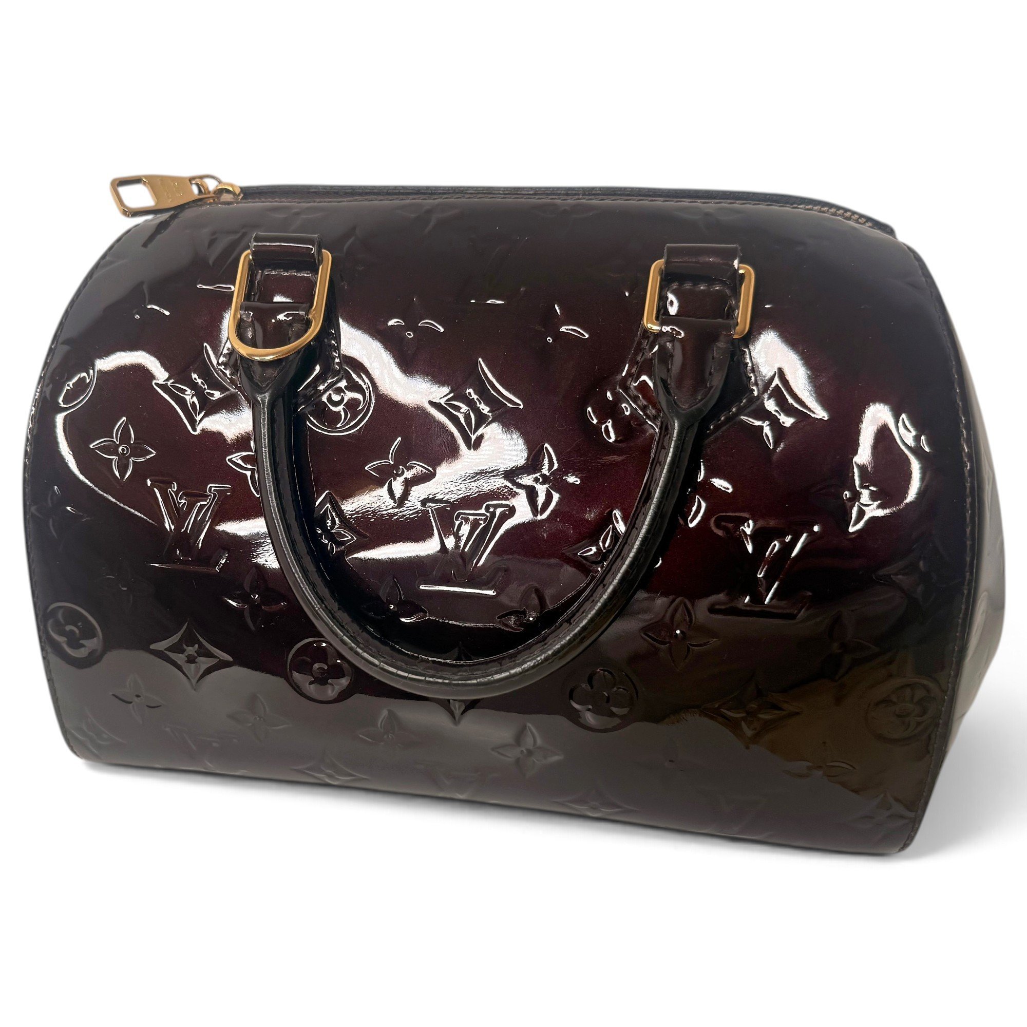 Patent leather handbag