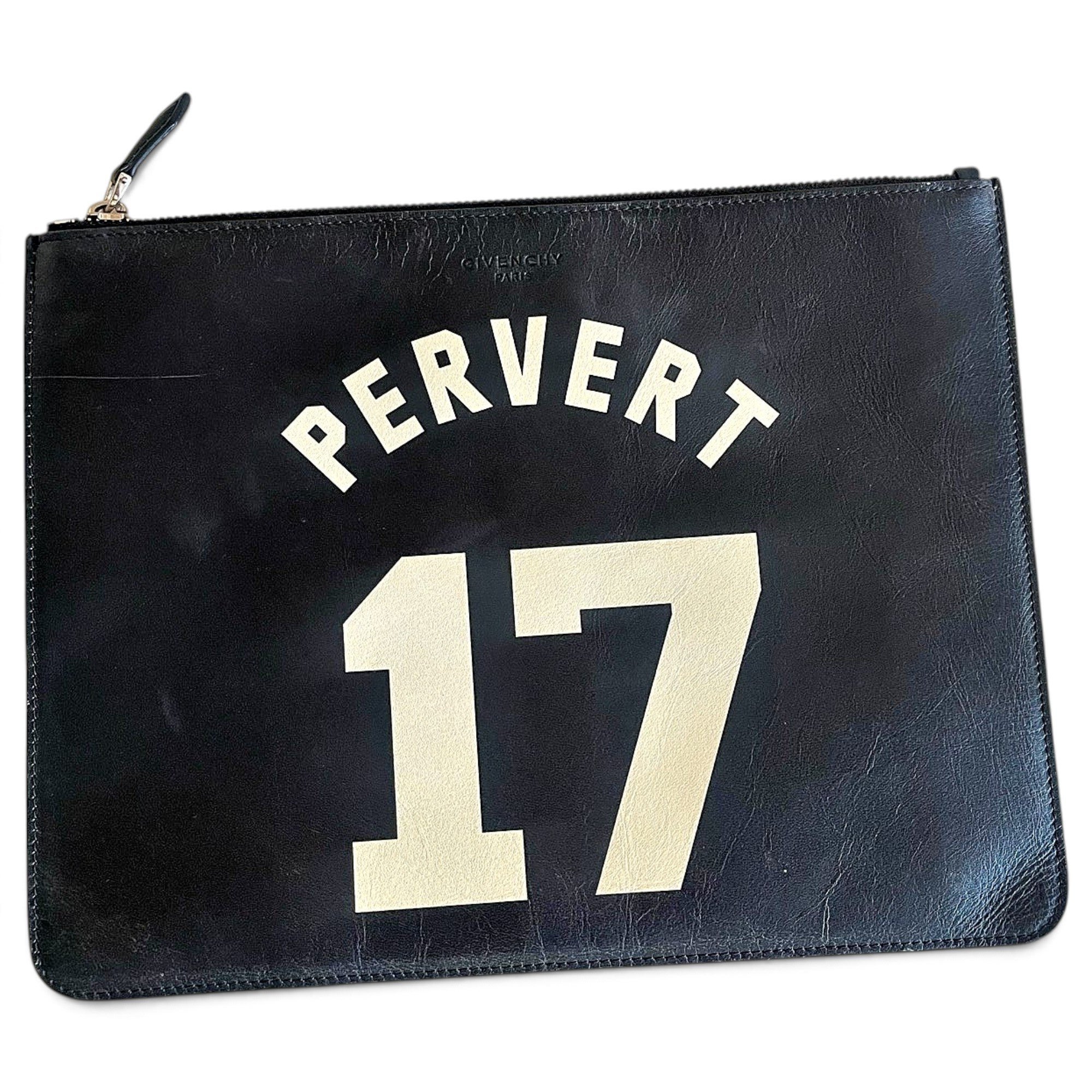 Leather clutch bag