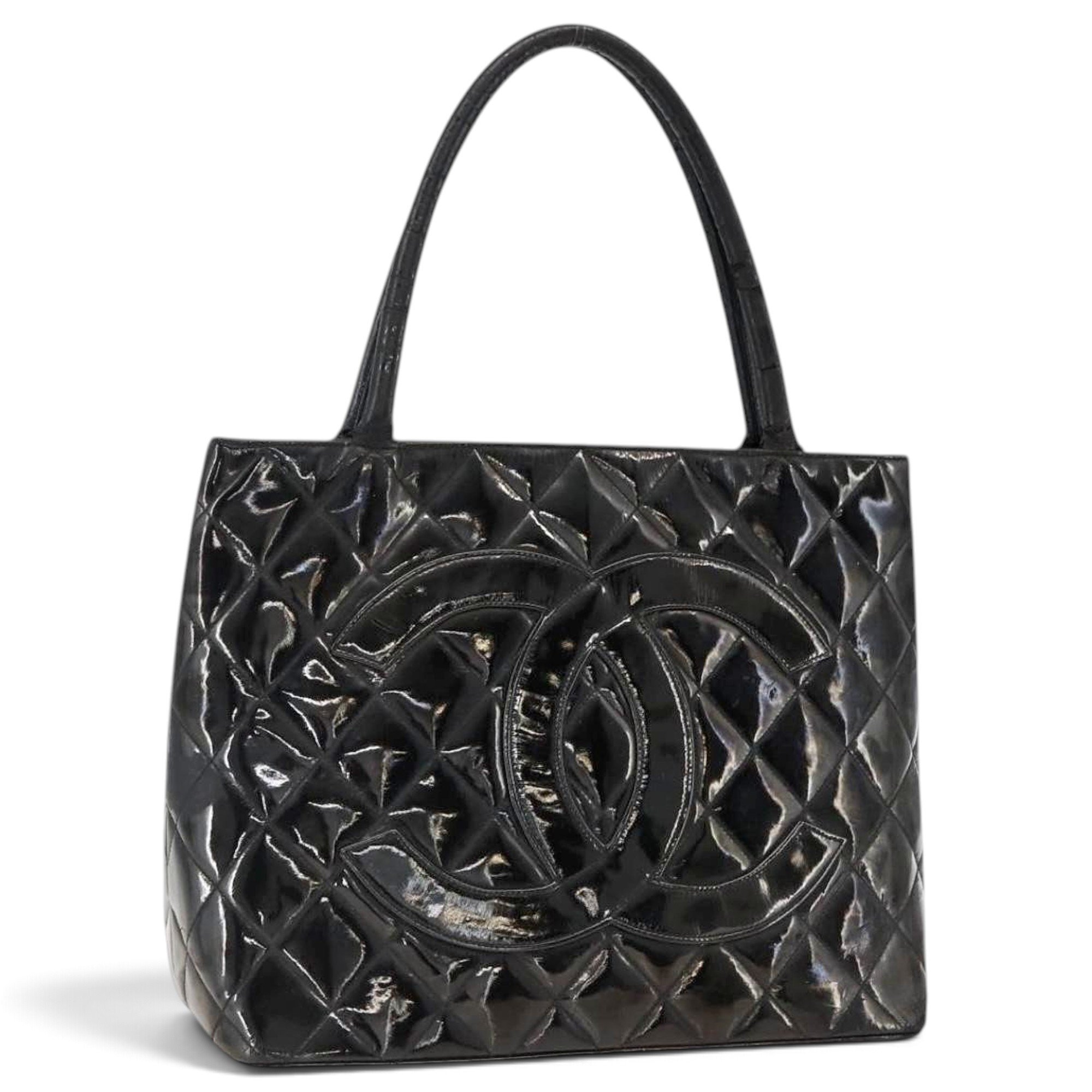 Patent leather tote