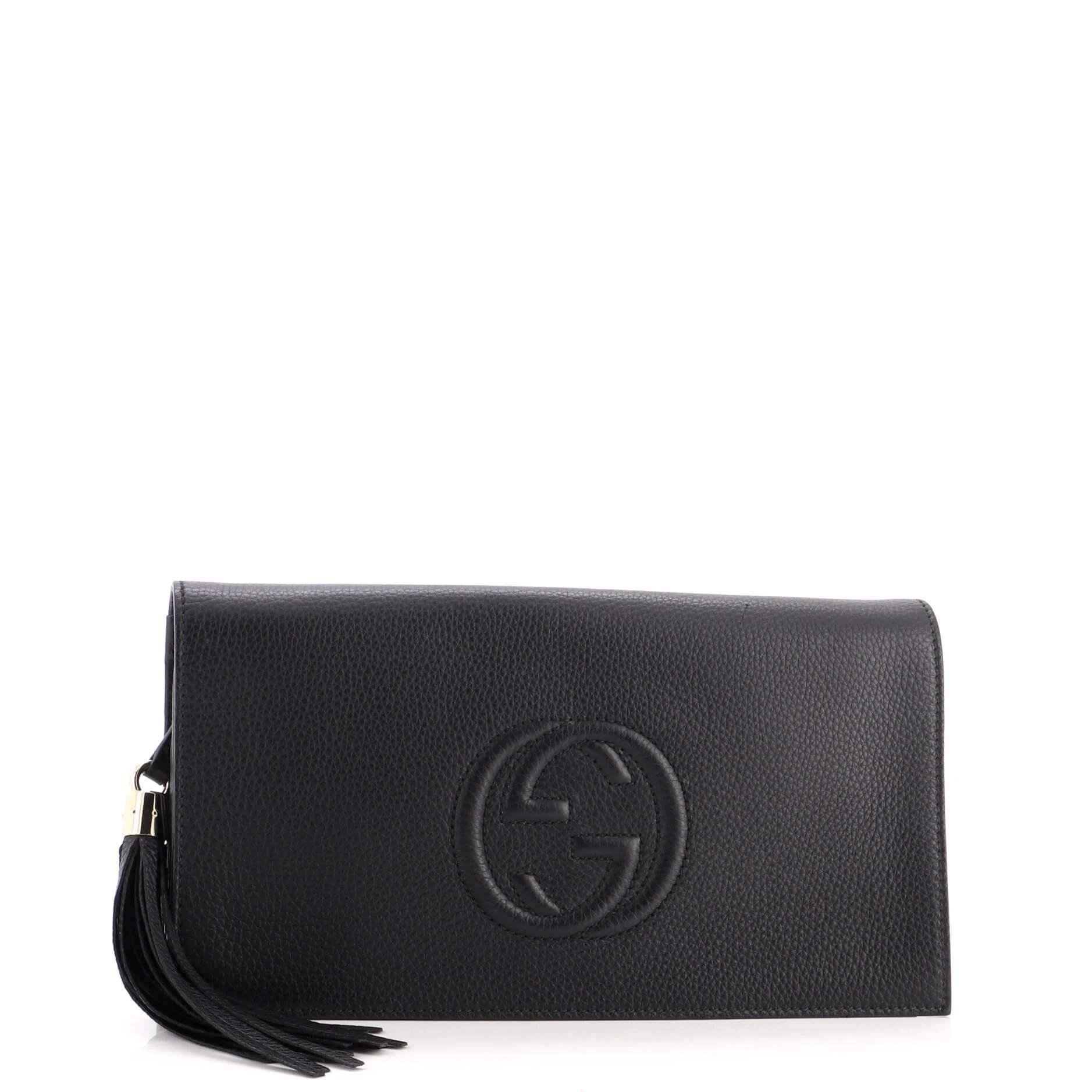Leather clutch bag