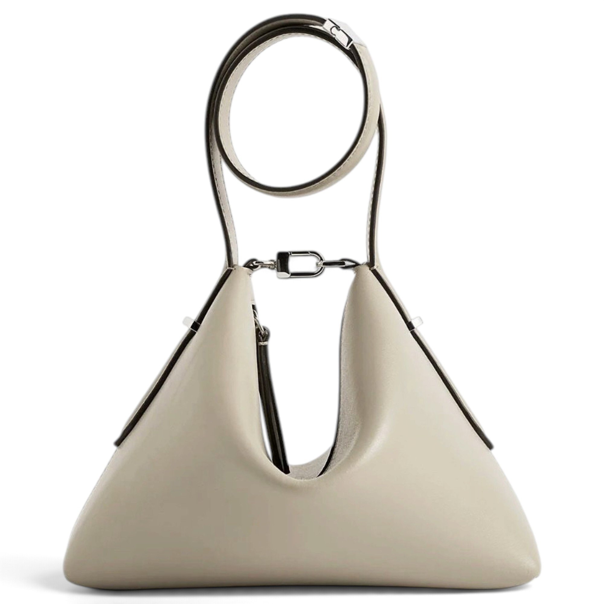 Bevel leather handbag