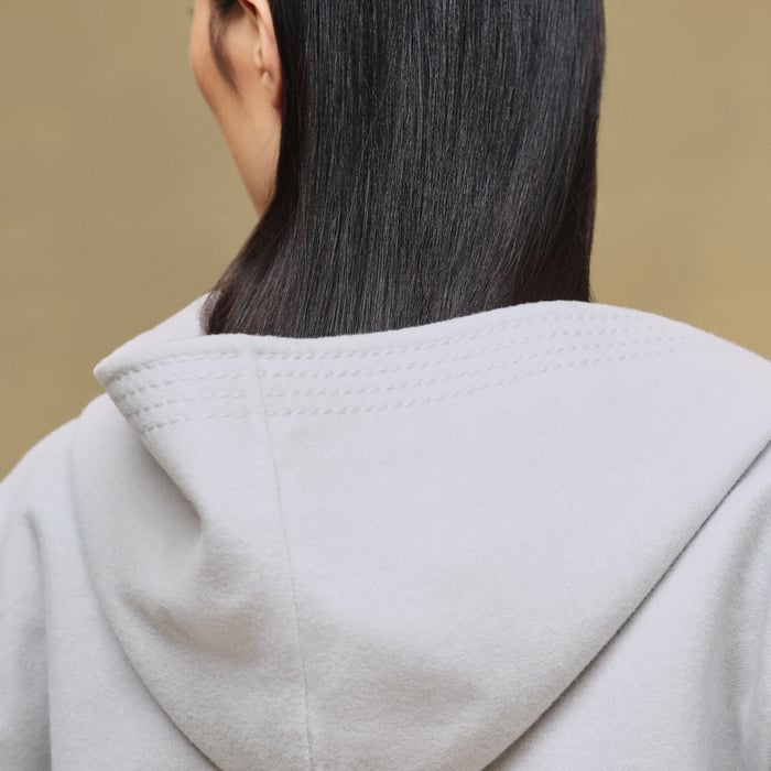 Gris Pervenche Hooded Jacket