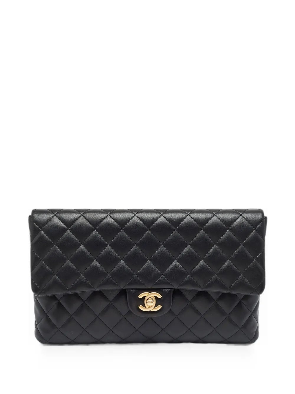 2018-2019 CC turn-lock quilted clutch bag