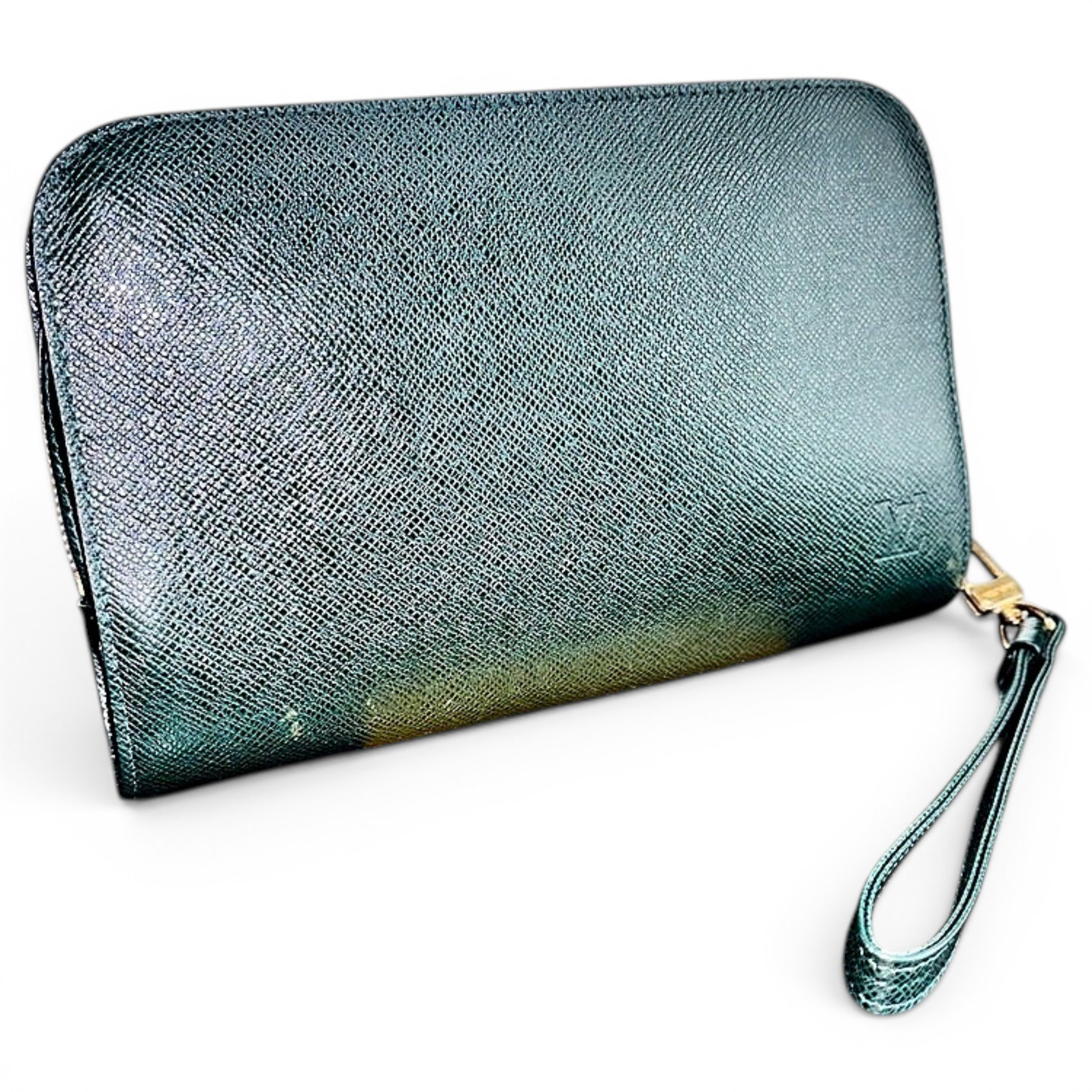 Leather clutch bag
