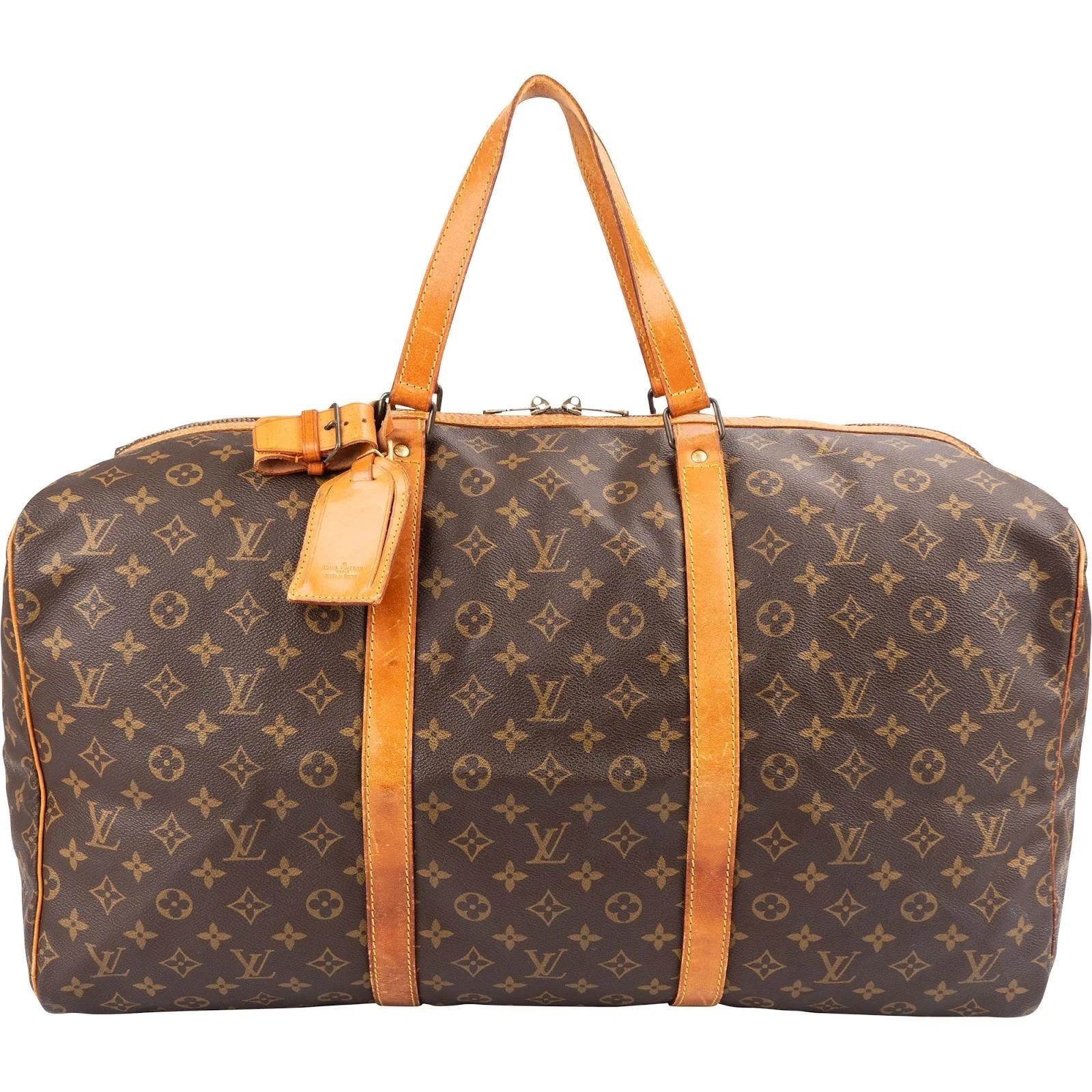 Sac souple leather travel bag