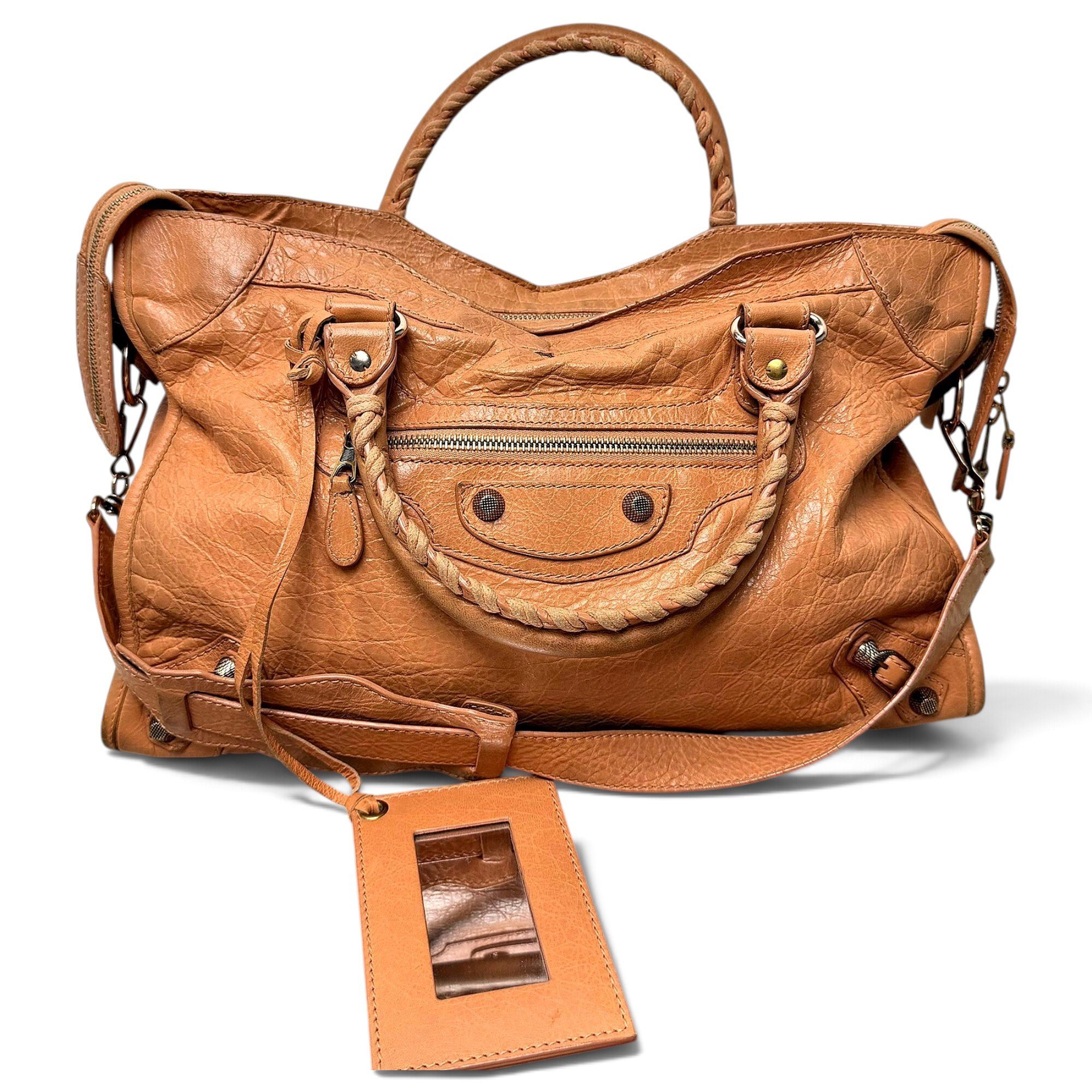 City leather handbag