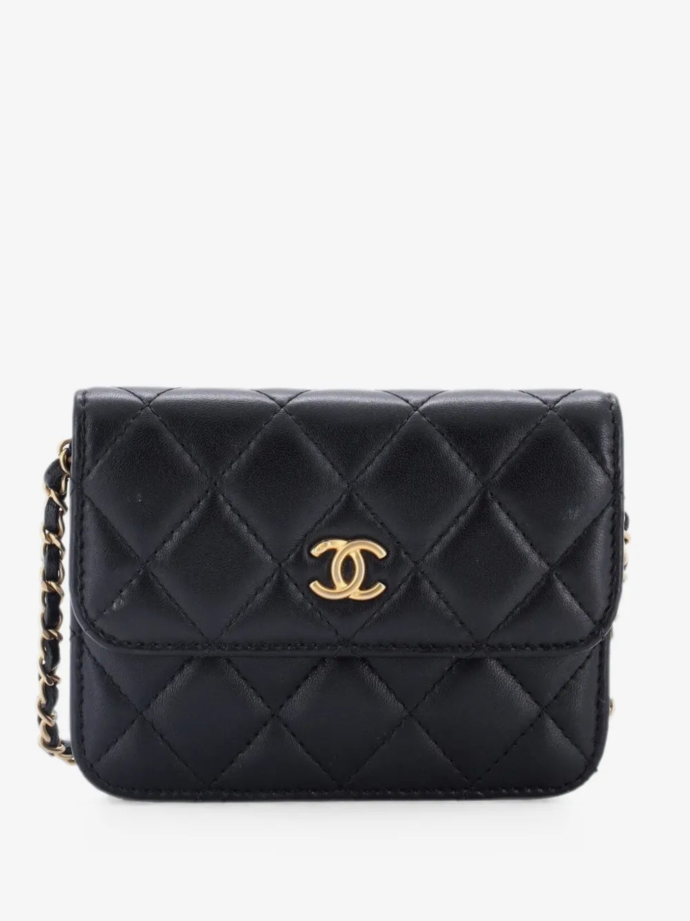 Pearl Crush Flap Clutch with Chain Quilted Lambskin Mini crossbody bag