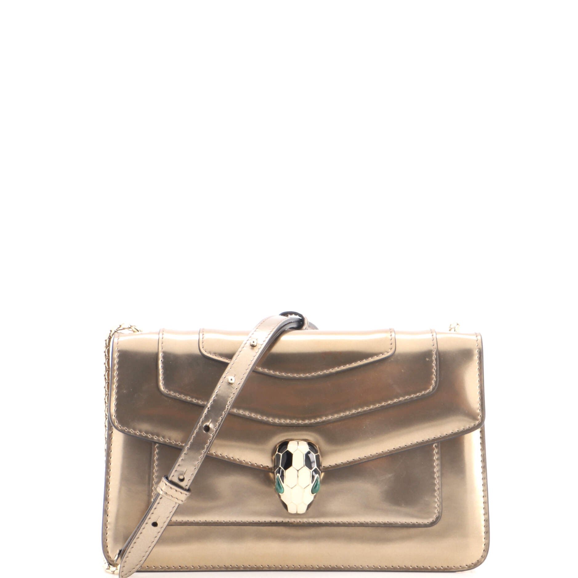 Serpenti Forever Shoulder Bag Metallic Leather Small