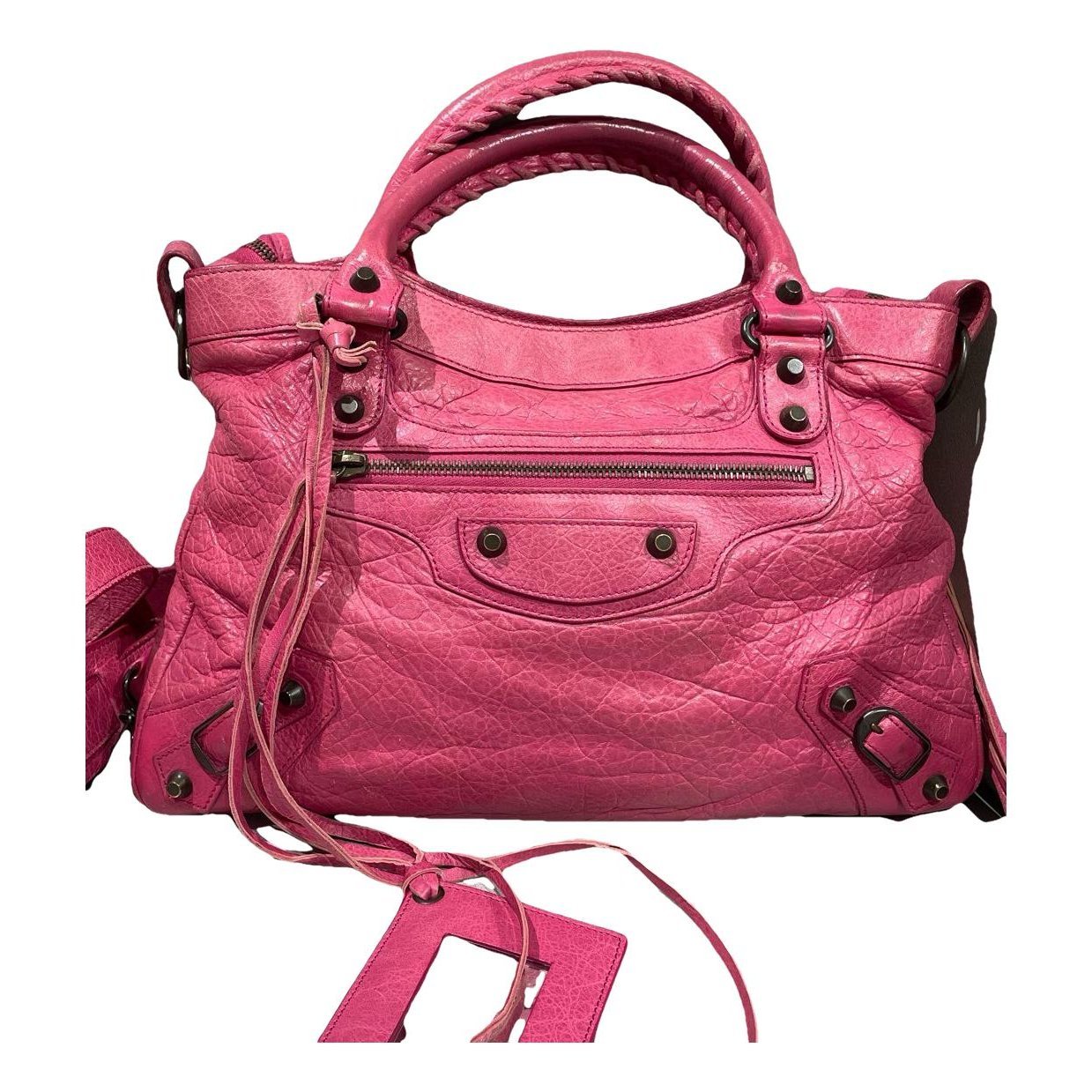 City leather handbag
