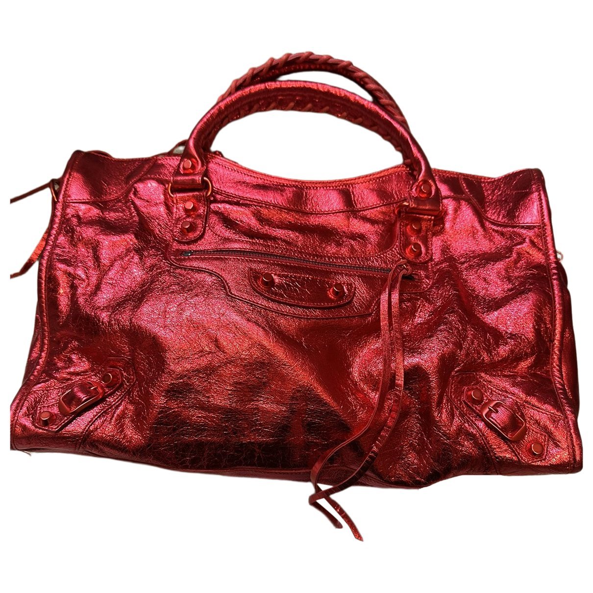 City leather handbag