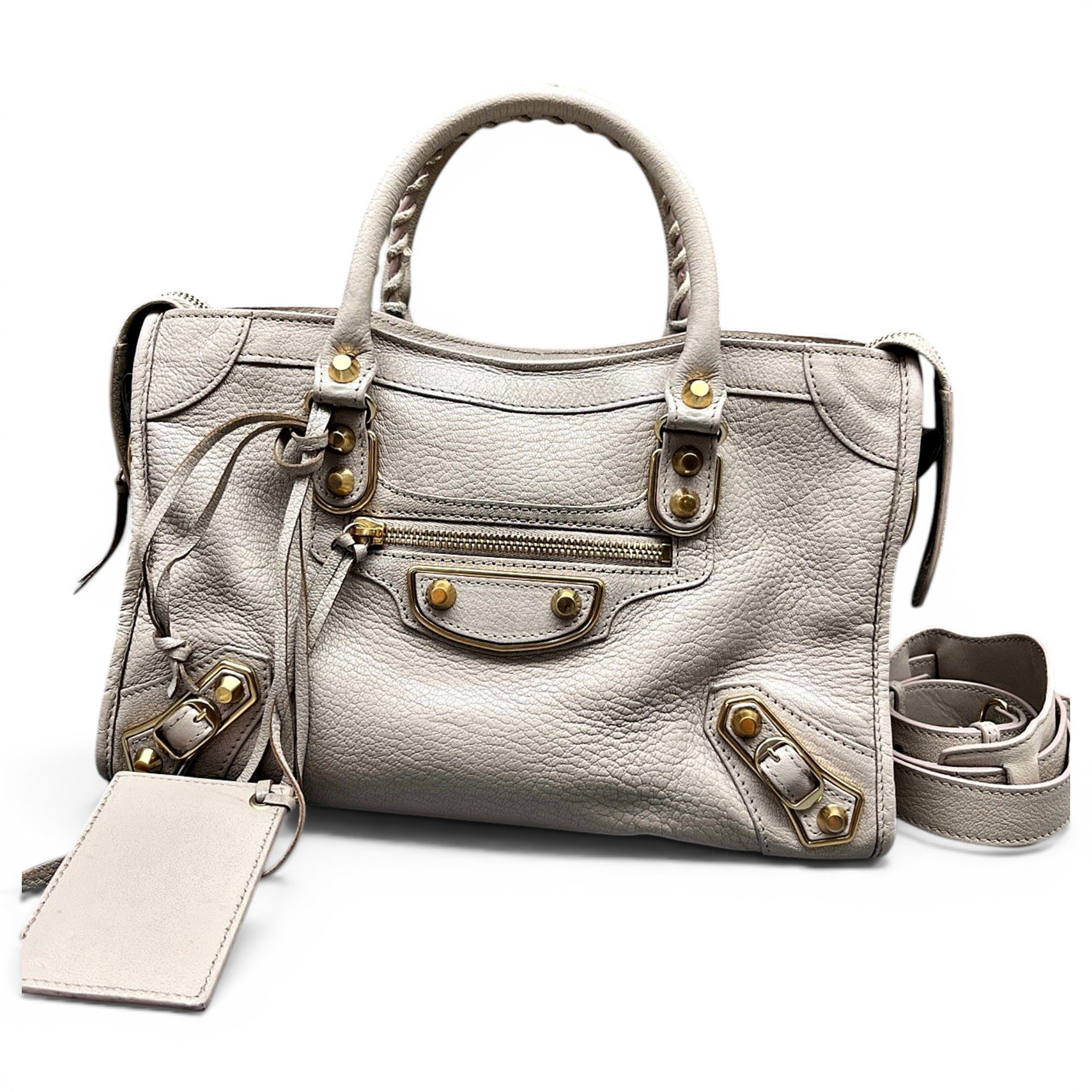 City leather handbag