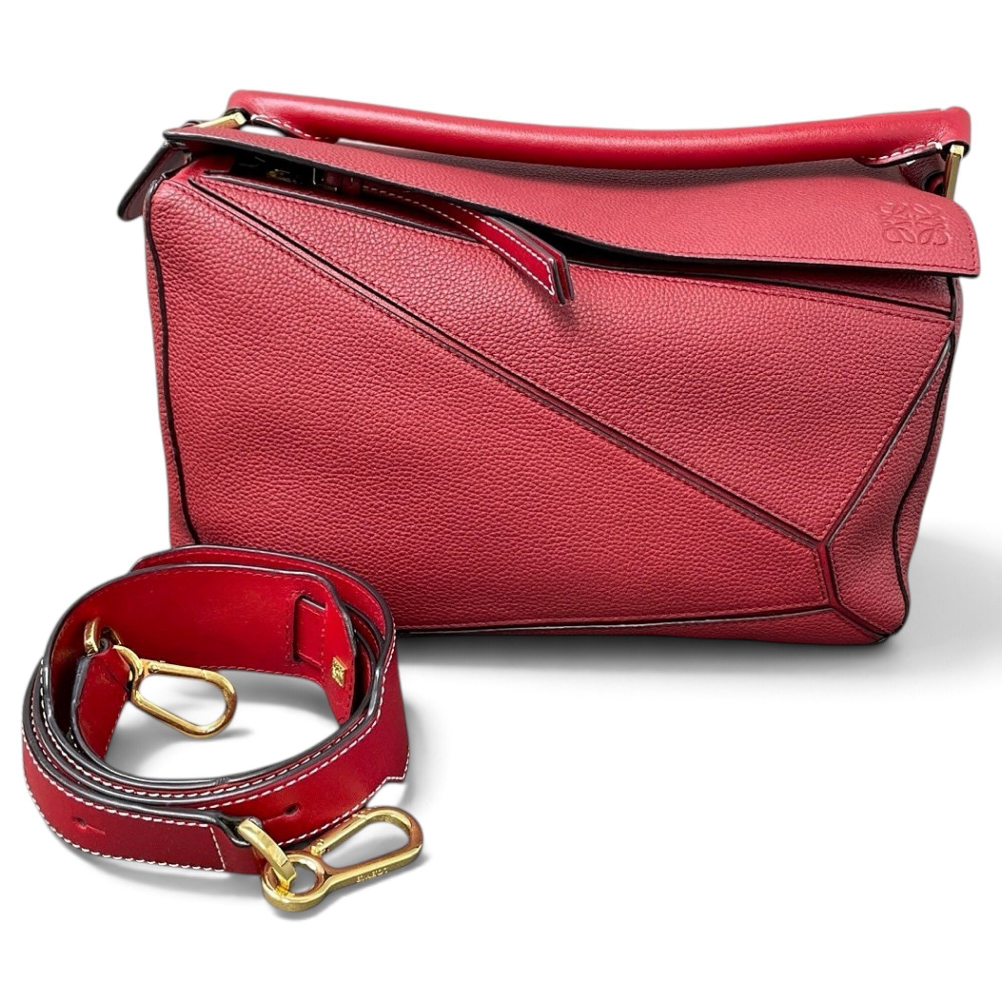 Puzzle leather handbag