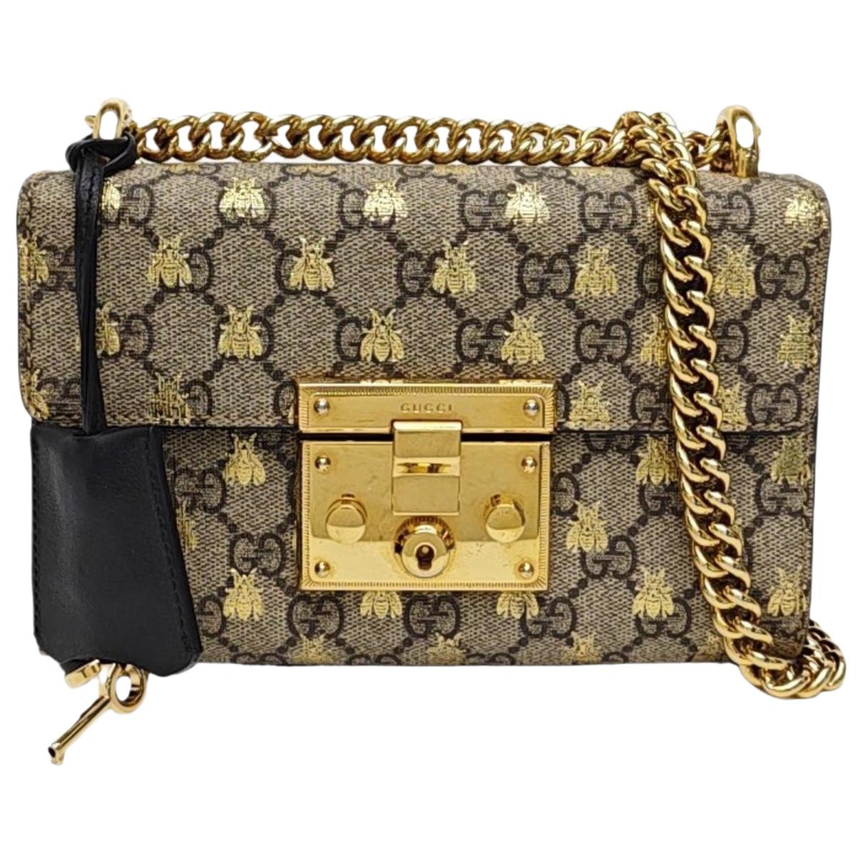 Padlock leather handbag