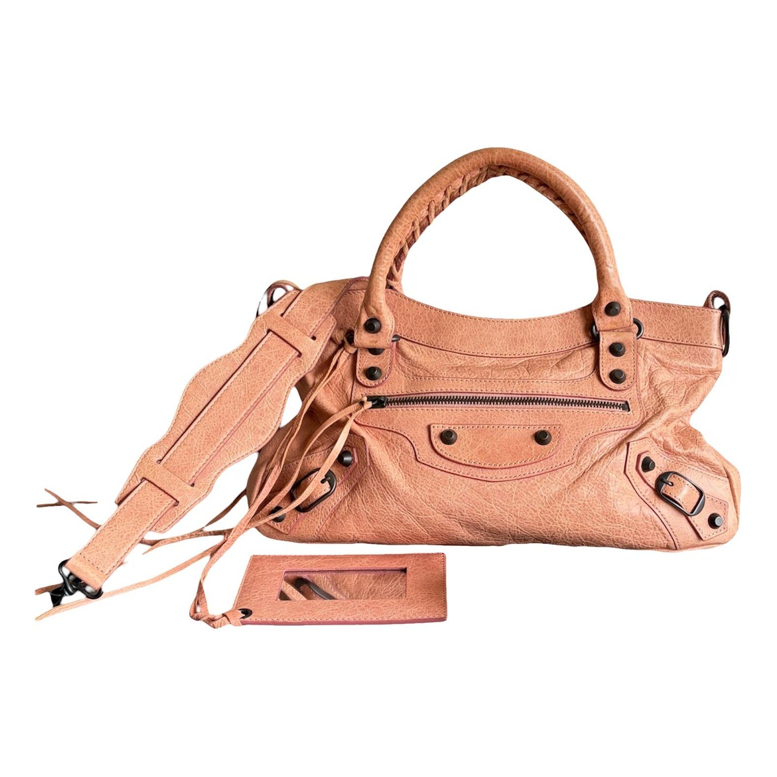 City leather handbag