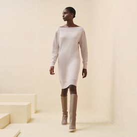 Asymmetric cashmere dress