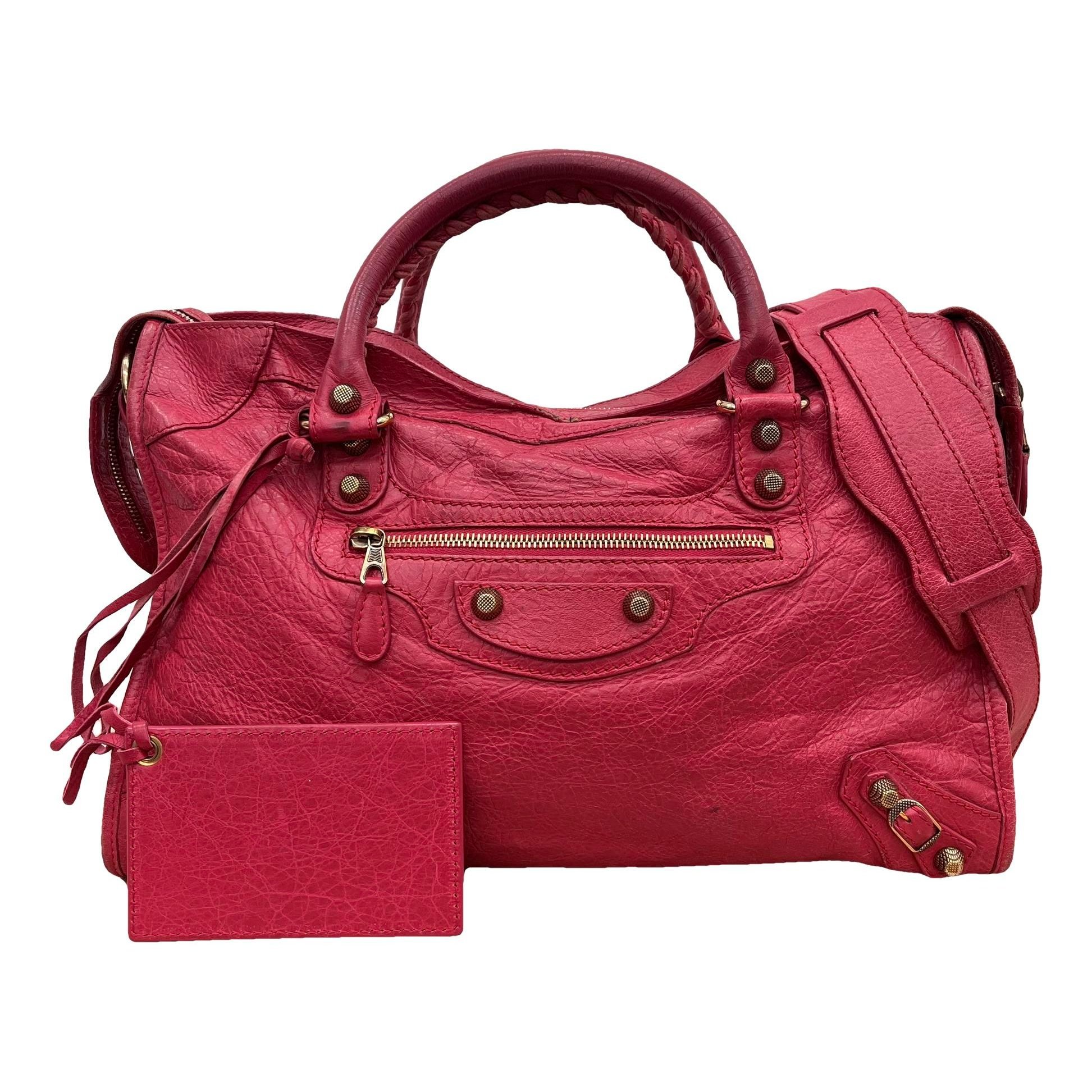City leather handbag