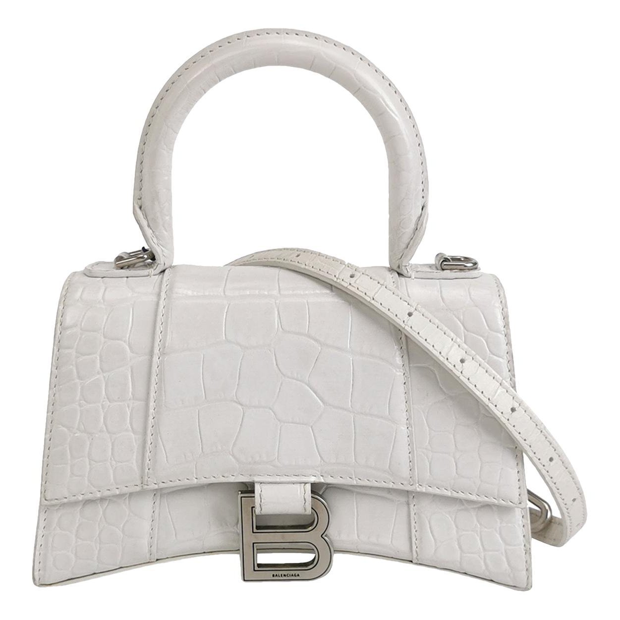 Hourglass leather handbag