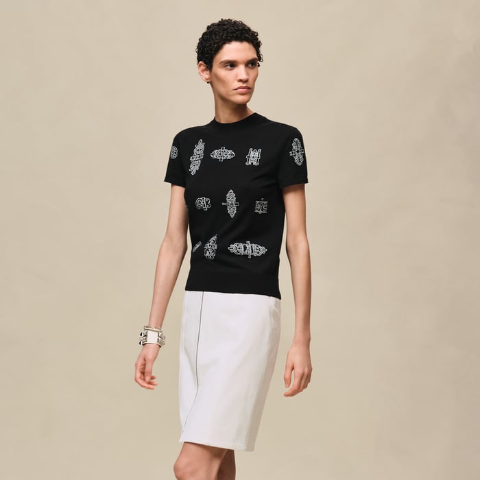 Noir "Ferronnerie" Short-sleeve Sweater