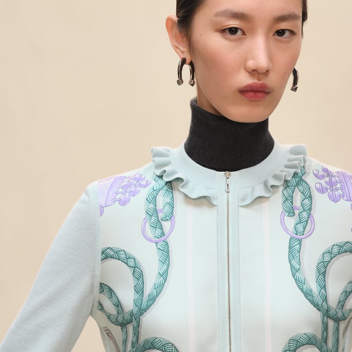 Vert Embrun "Palefroi Remix" Long-sleeve Twillaine Cardigan