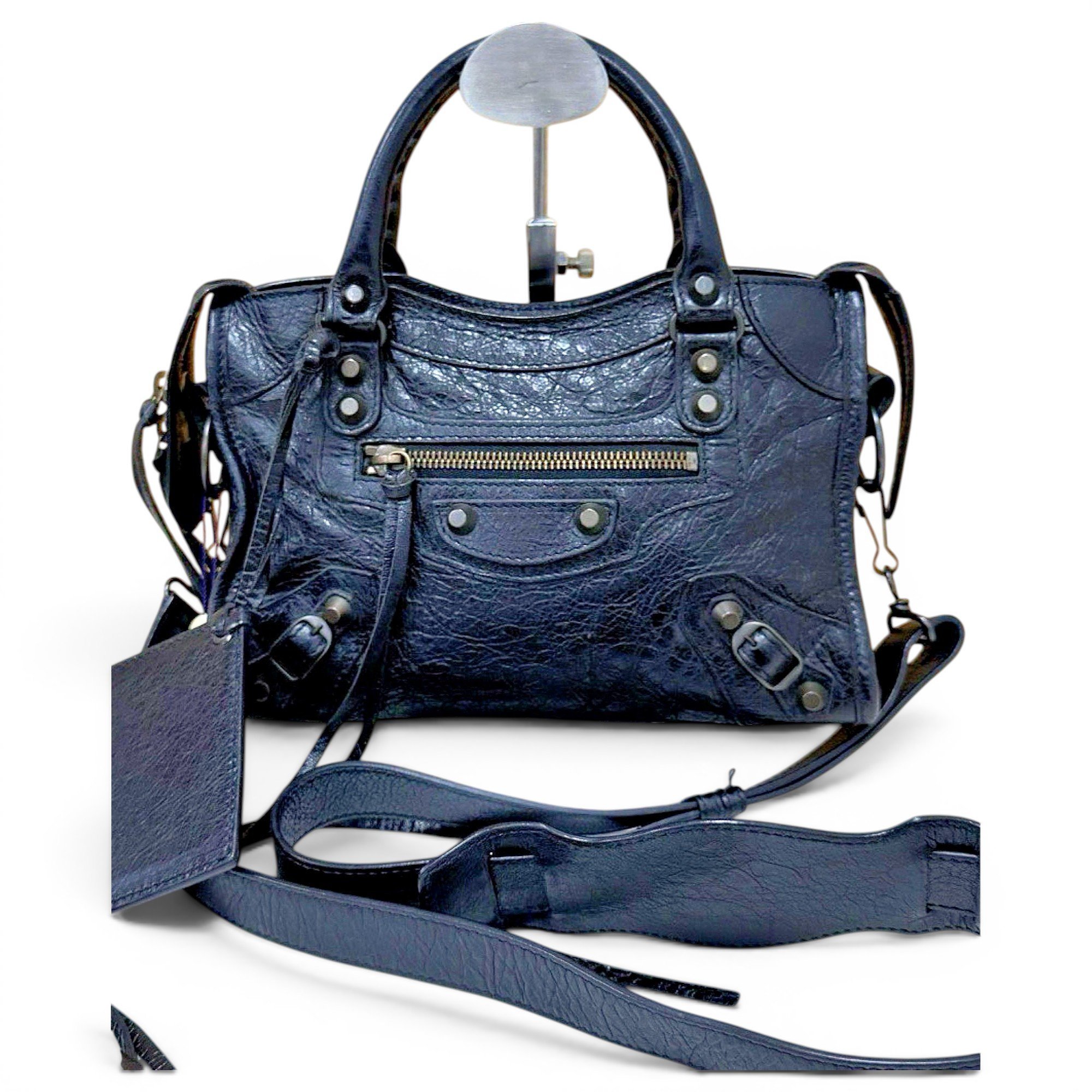 City leather handbag