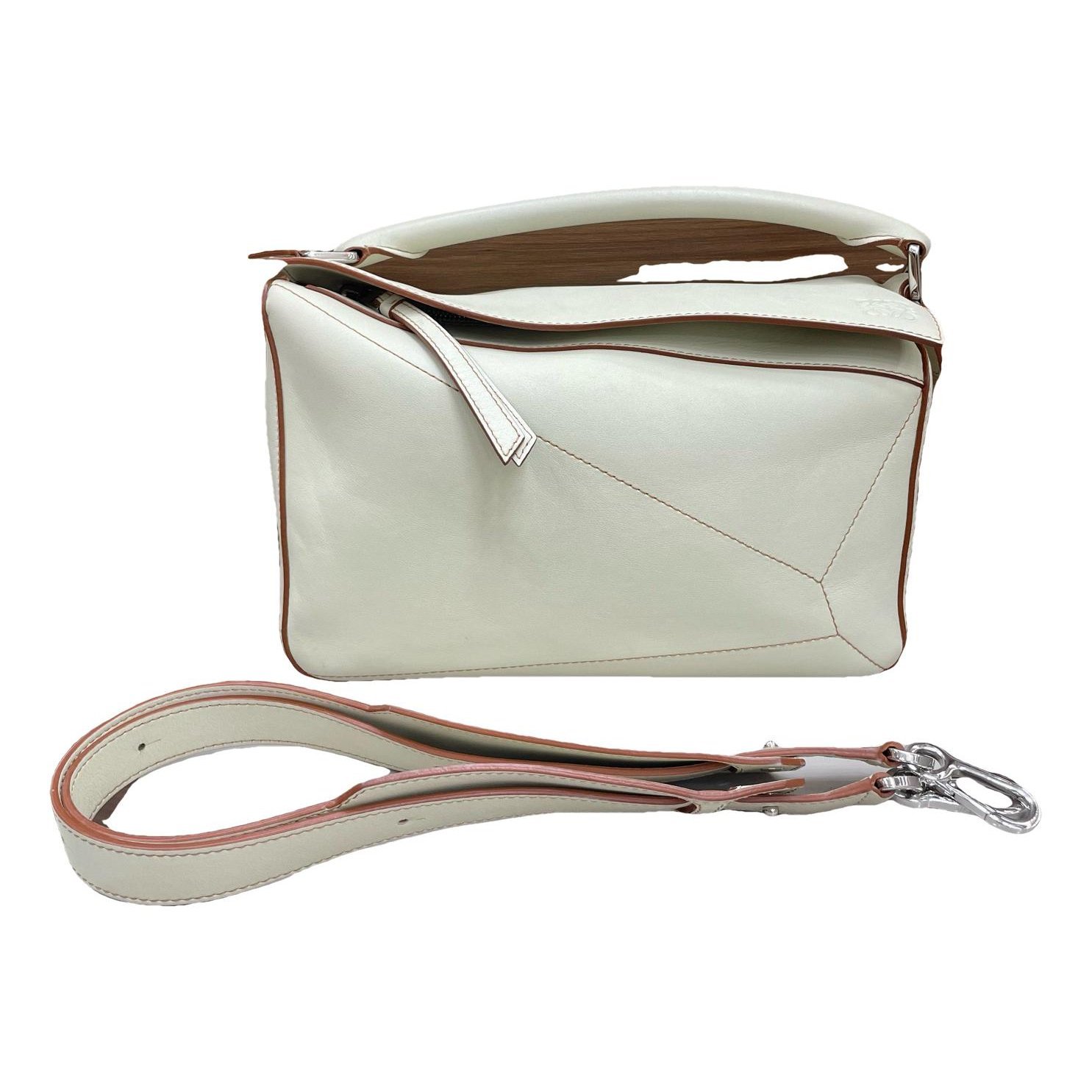 Puzzle leather handbag