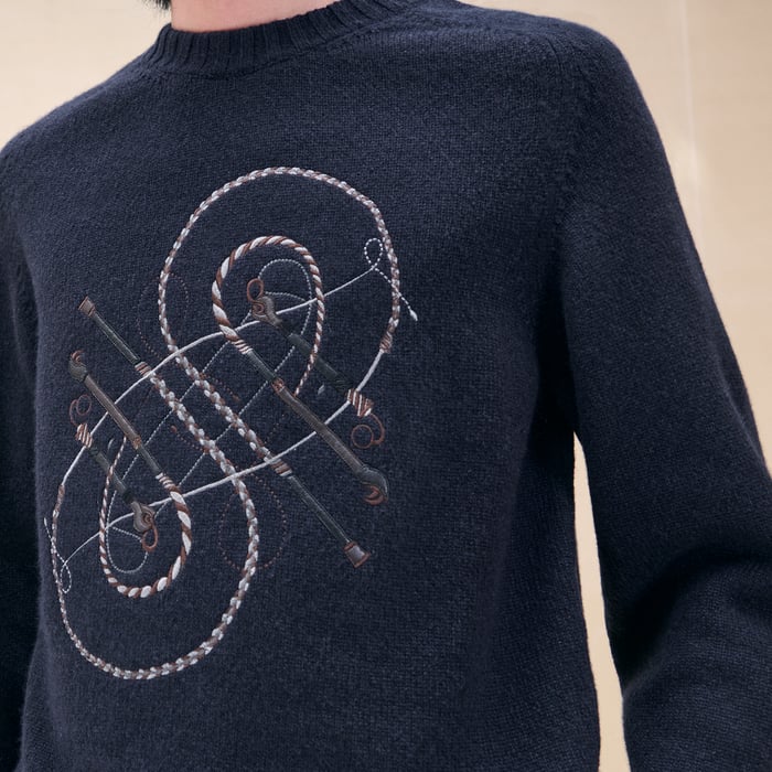 Marine Cashmere "Fouets & Badines" Crewneck Sweater