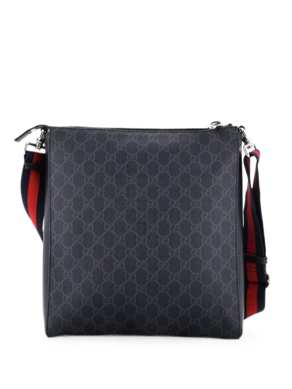 Web Strap Front Zip Messenger Bag GG Coated Canvas Medium crossbody bag