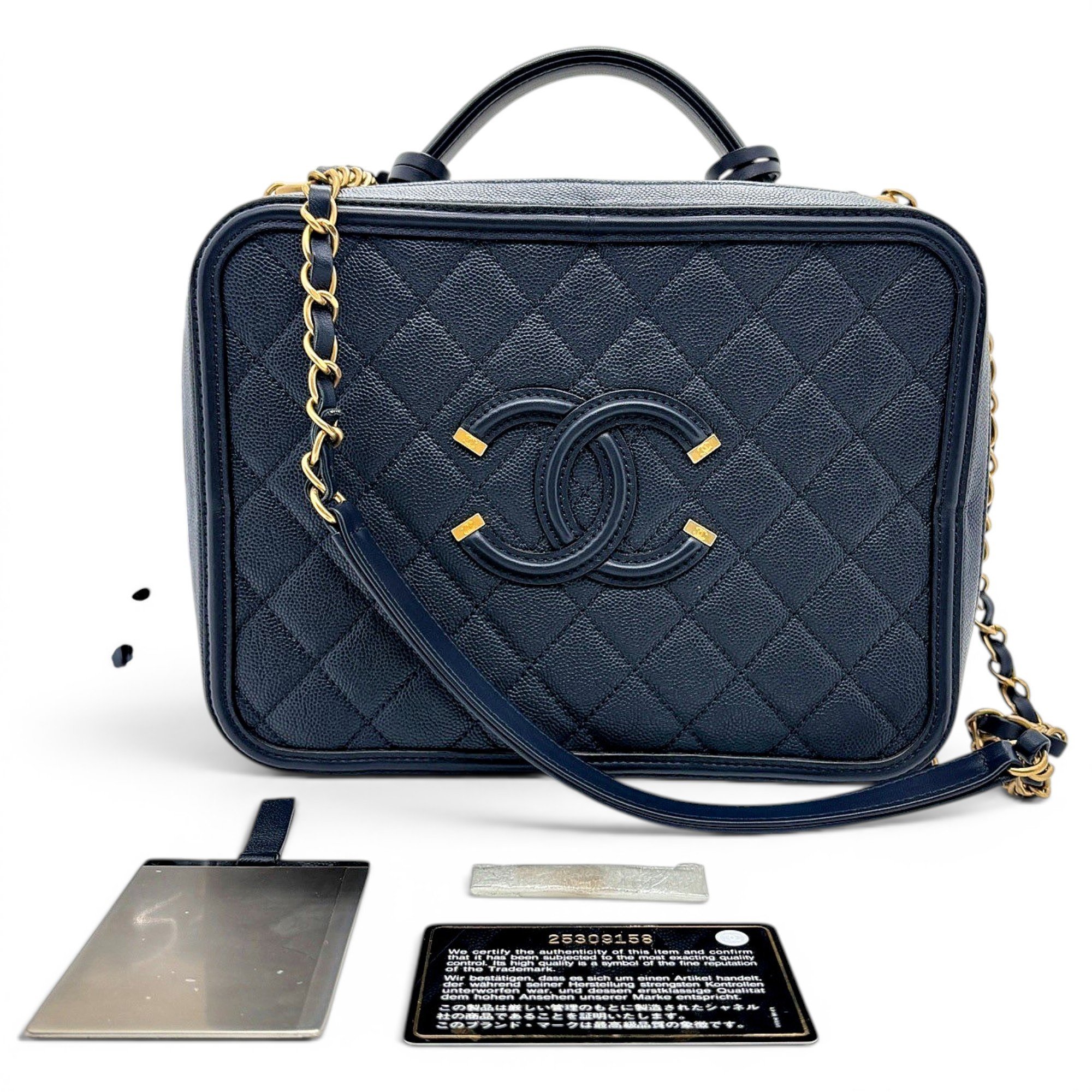 Vanity leather handbag
