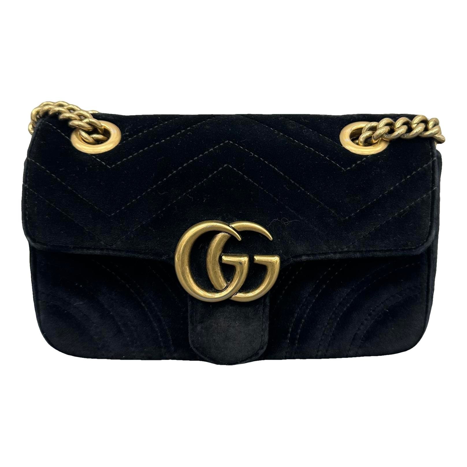 GG Marmont Flap velvet handbag