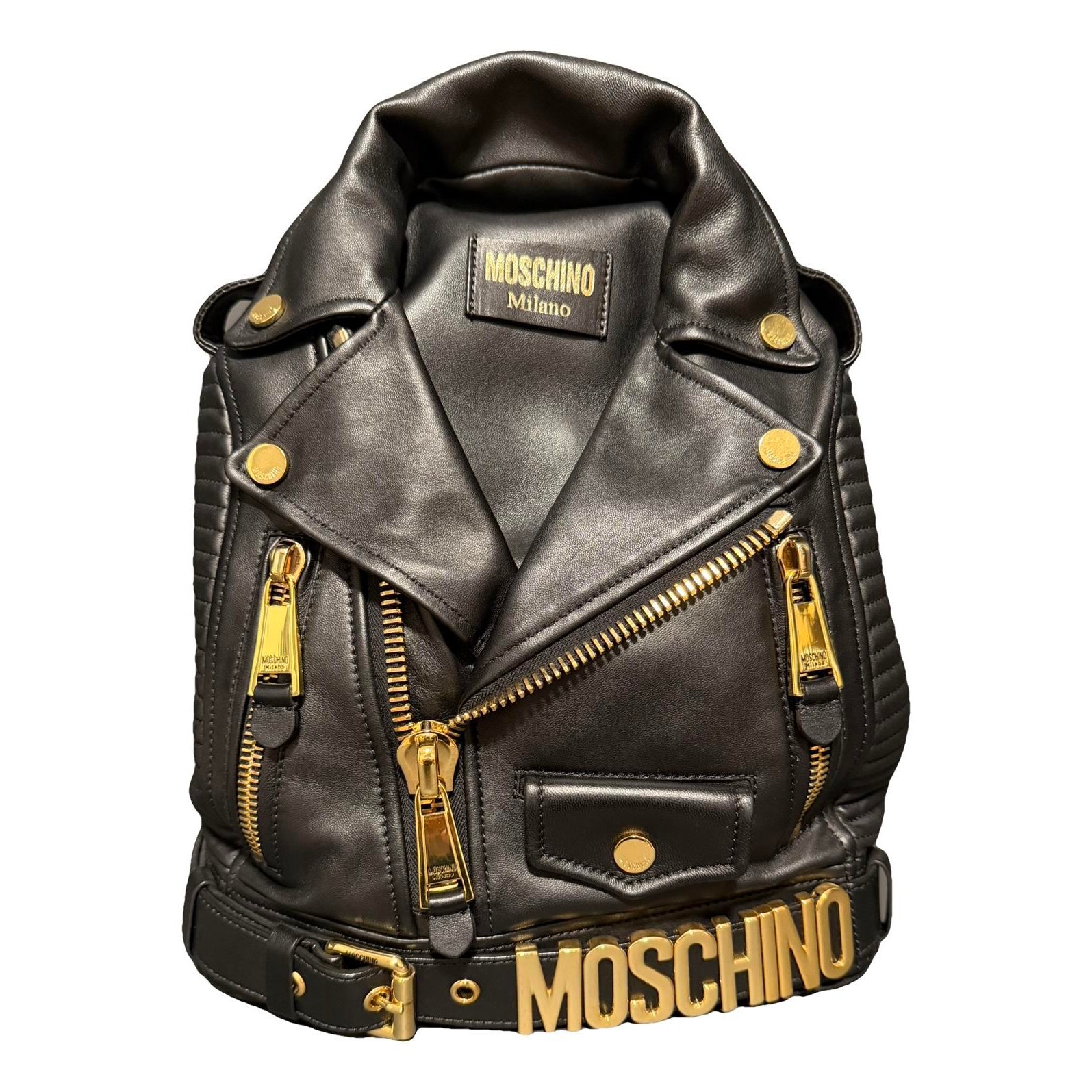 Biker leather backpack