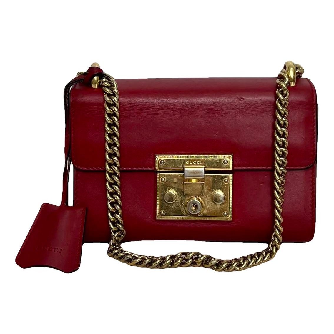 Padlock leather crossbody bag