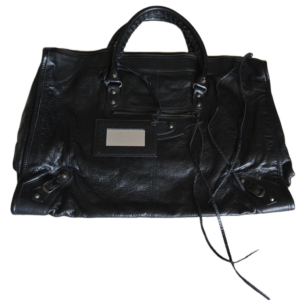 Weekender leather handbag