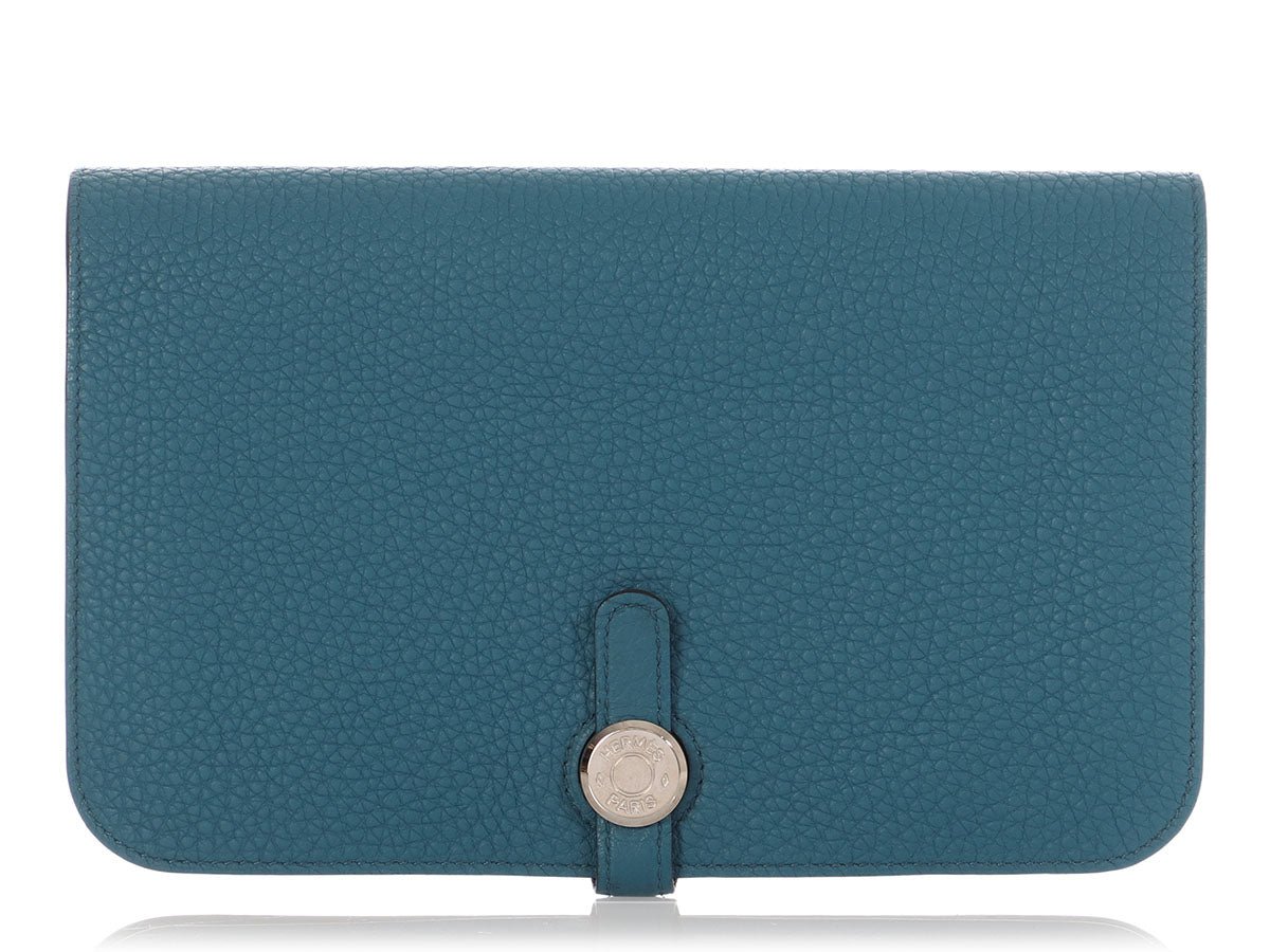 Hermes Hermès Turquoise Clémence Dogon Wallet