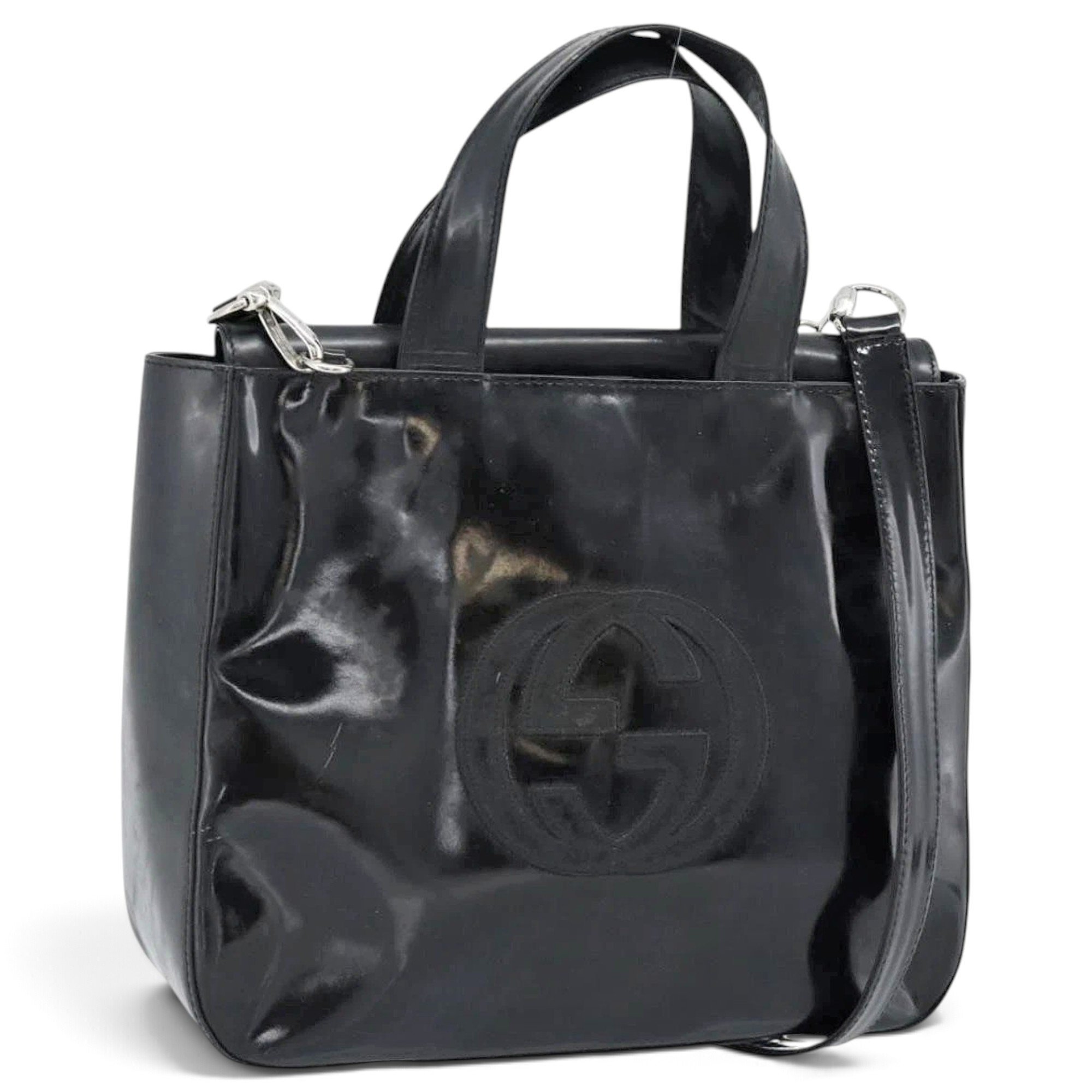 Patent leather handbag