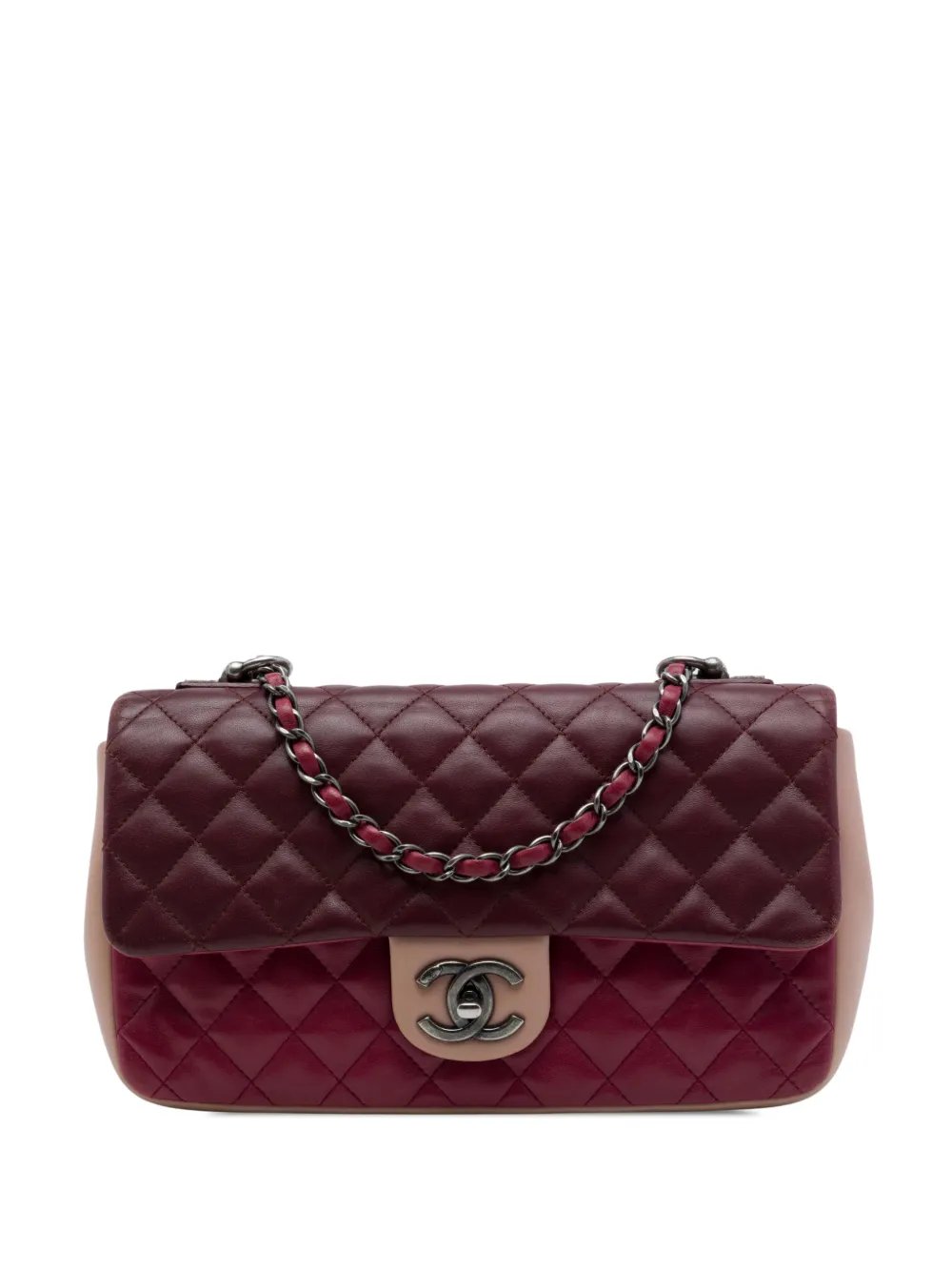 2014-2015 Paris Edinburgh Medium Classic Tricolor Lambskin Single Flap shoulder bag