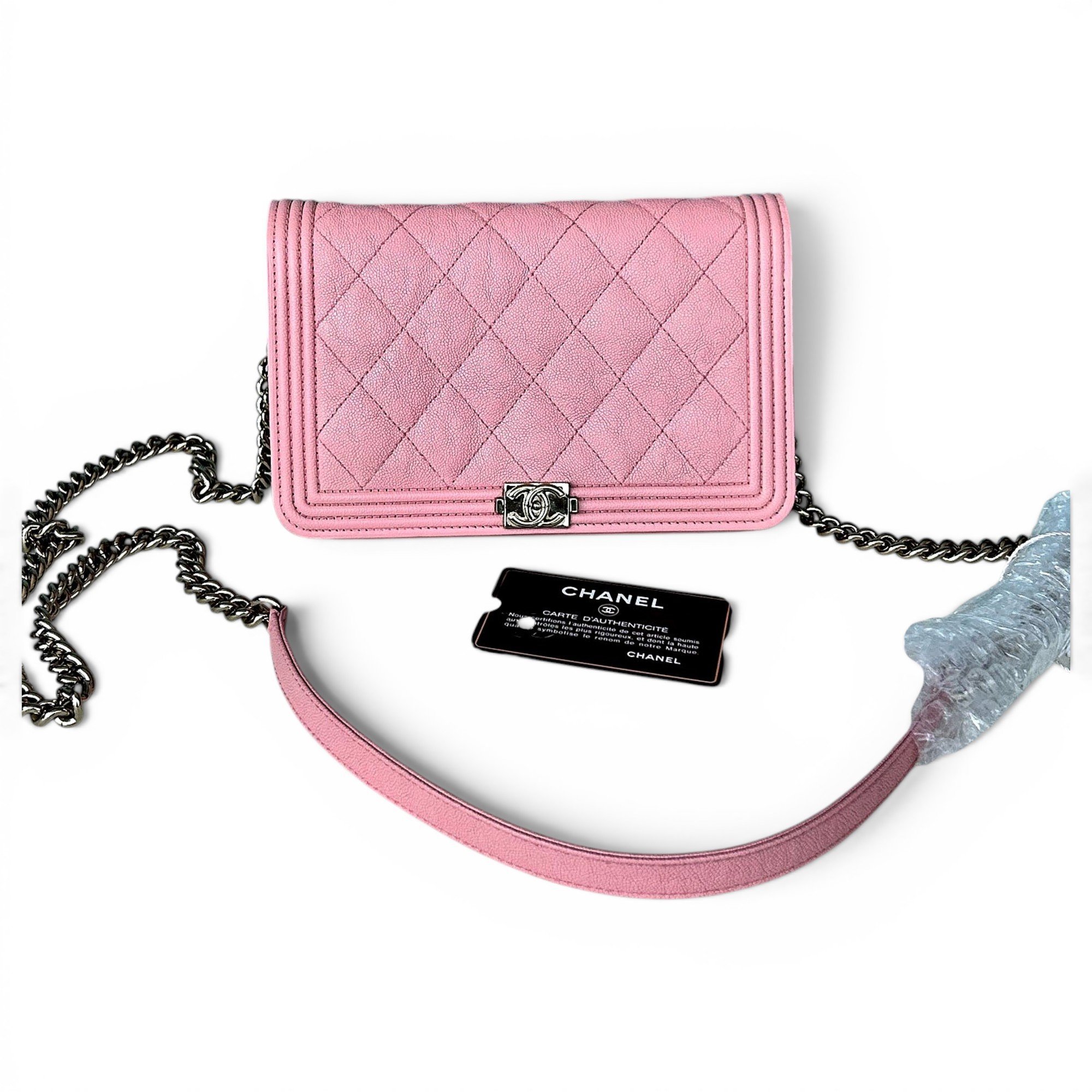 Wallet On Chain Boy leather crossbody bag