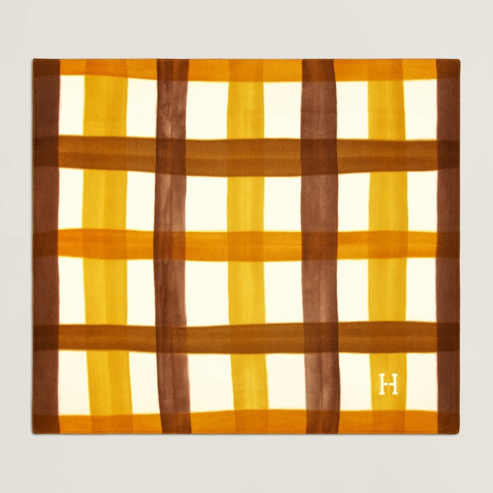 Ocre Tartan Dye Bed Cover