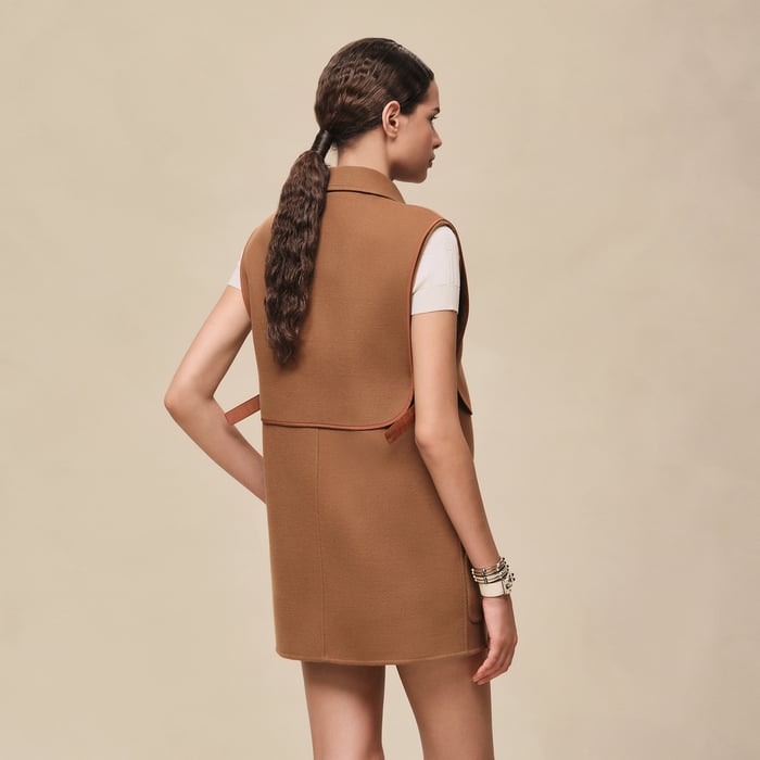 Brun Mahogany "Chaine d'Ancre" Short Vest