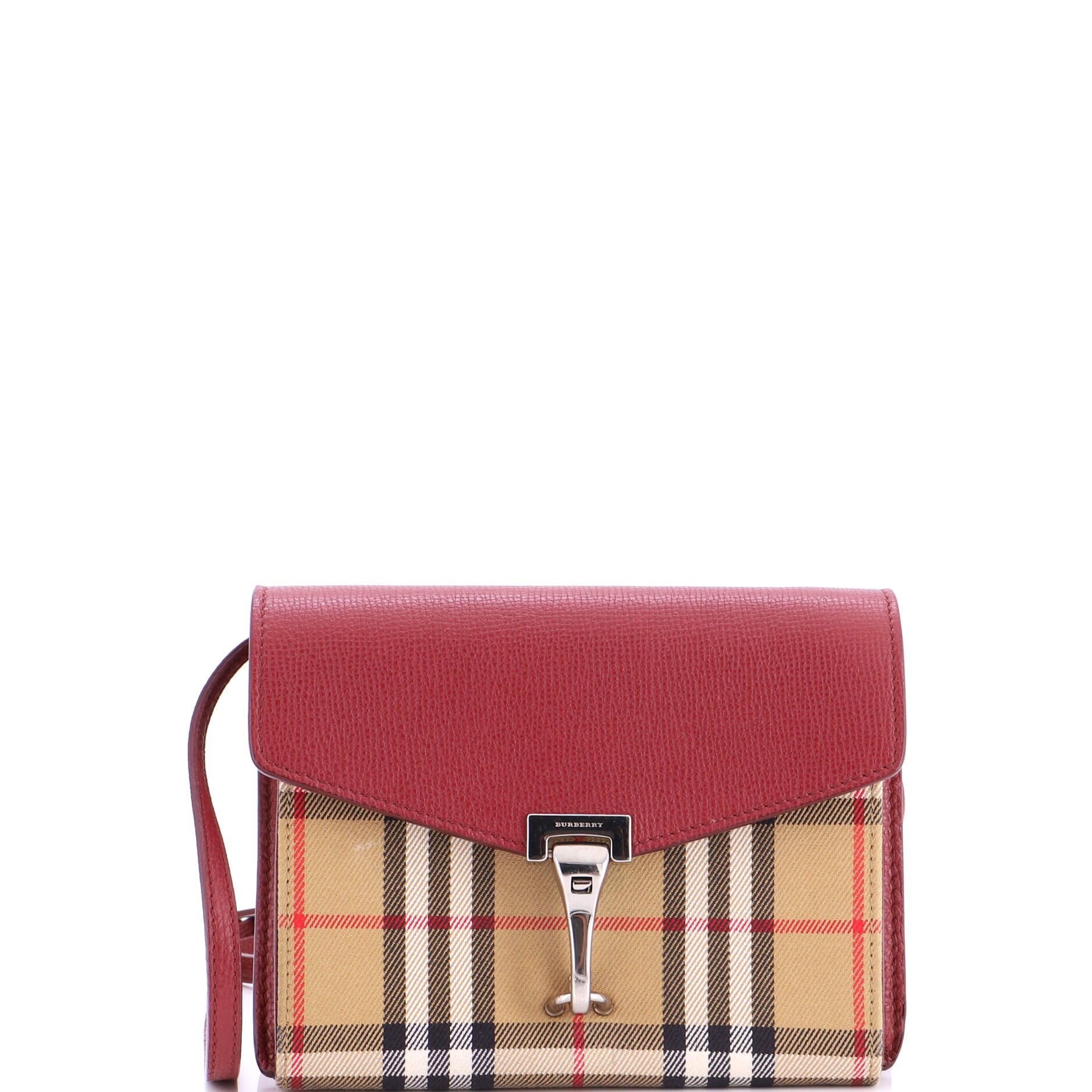 Macken Crossbody Bag Leather and Vintage Check Canvas Baby