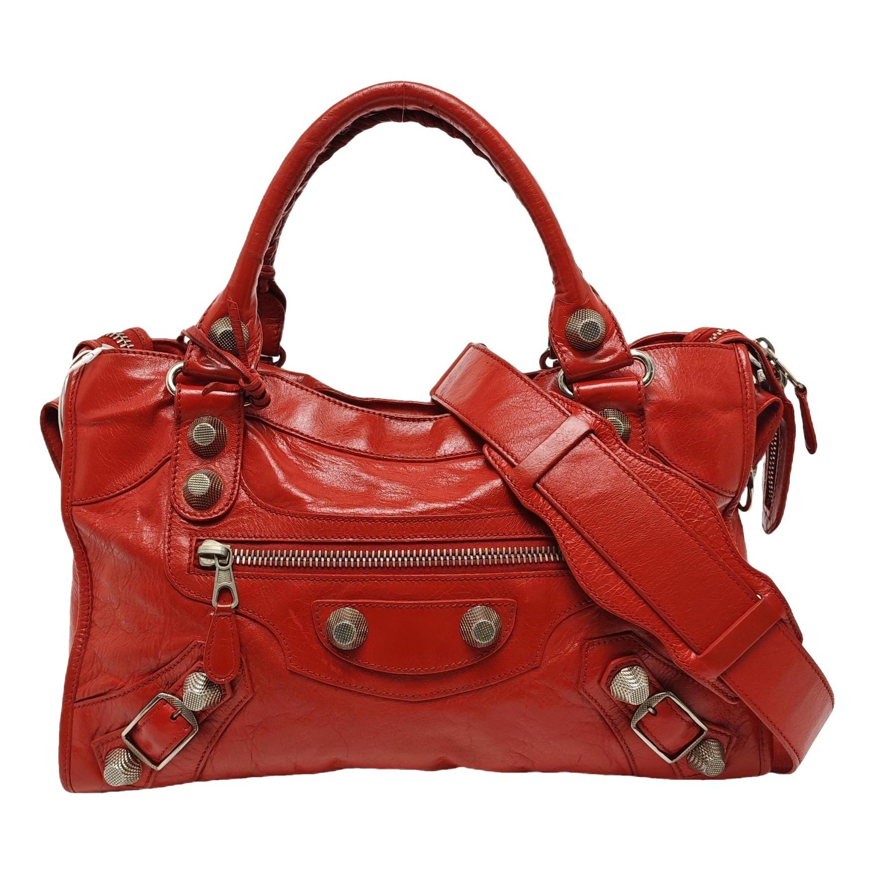 City leather handbag
