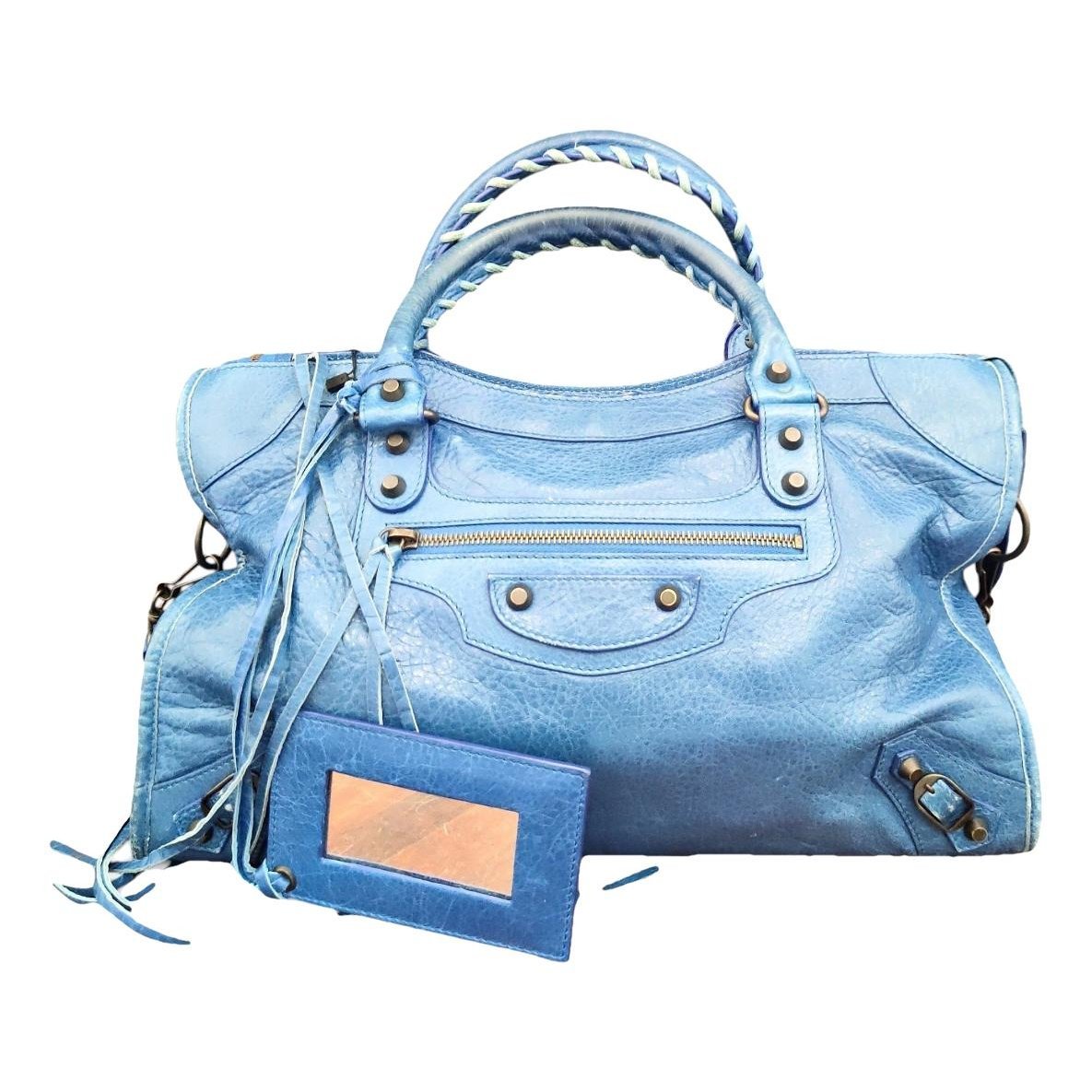 City leather handbag