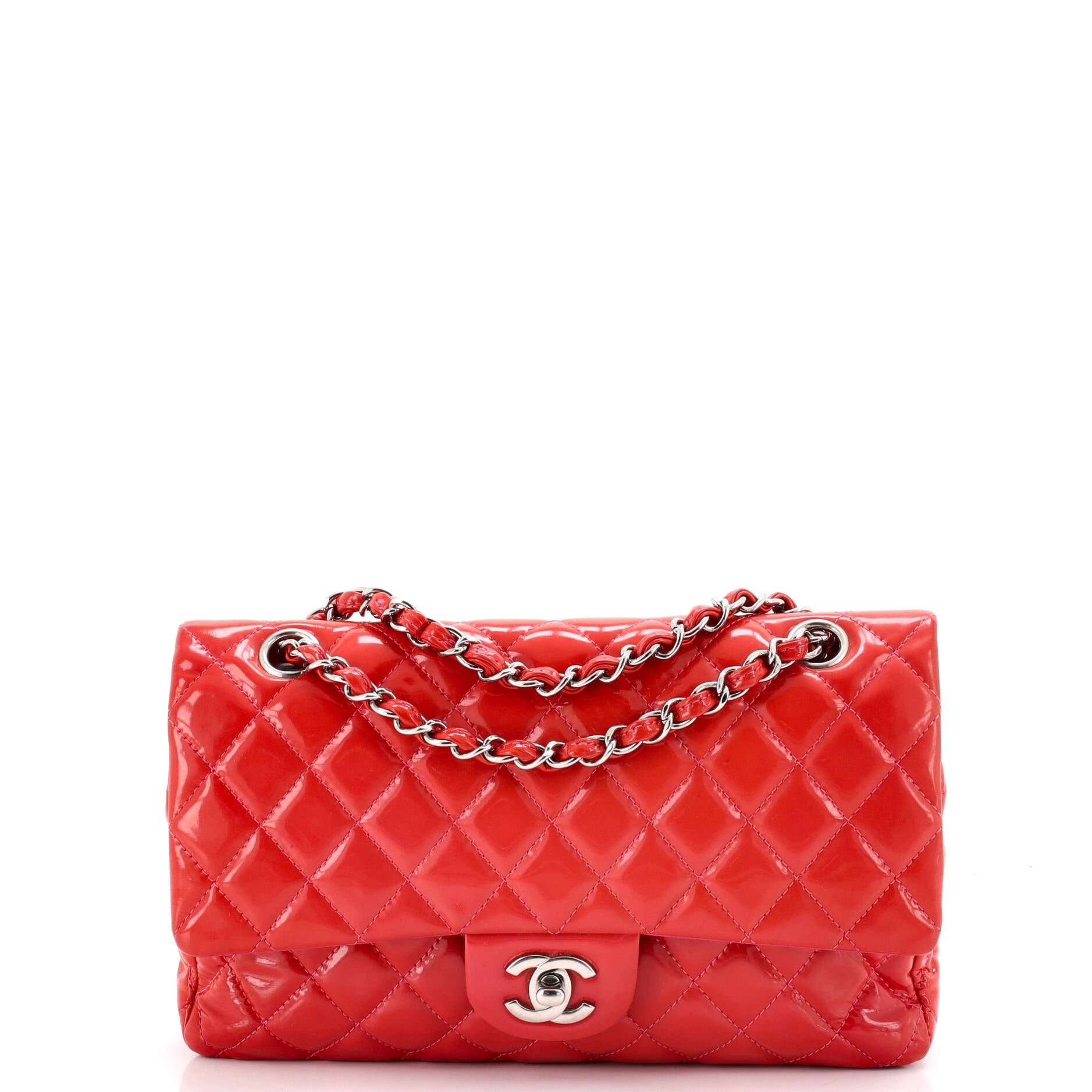 Classic Double Flap Bag Quilted Patent Medium