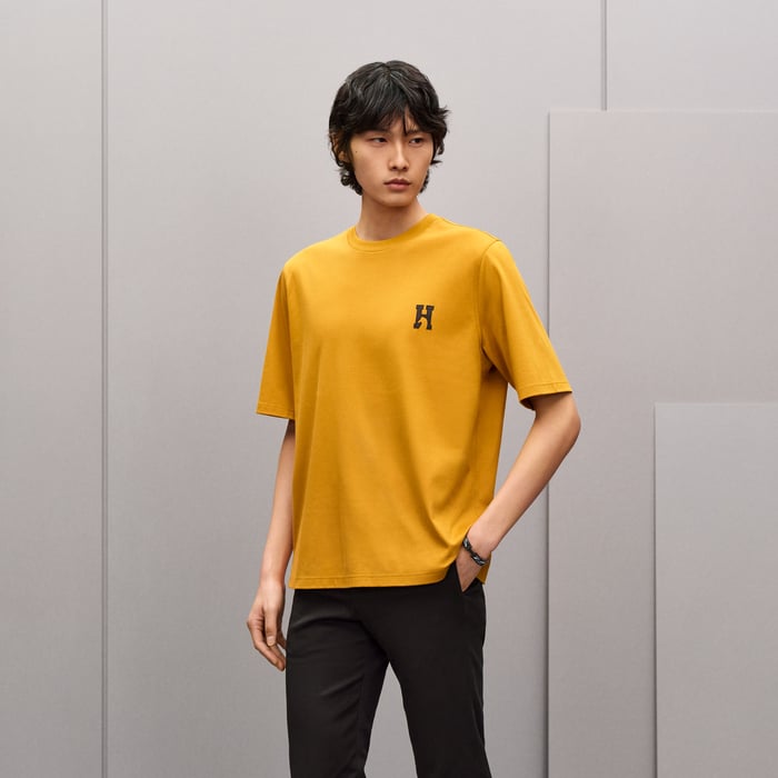 Cumin "H'Cheval" T-shirt With Leather Detail