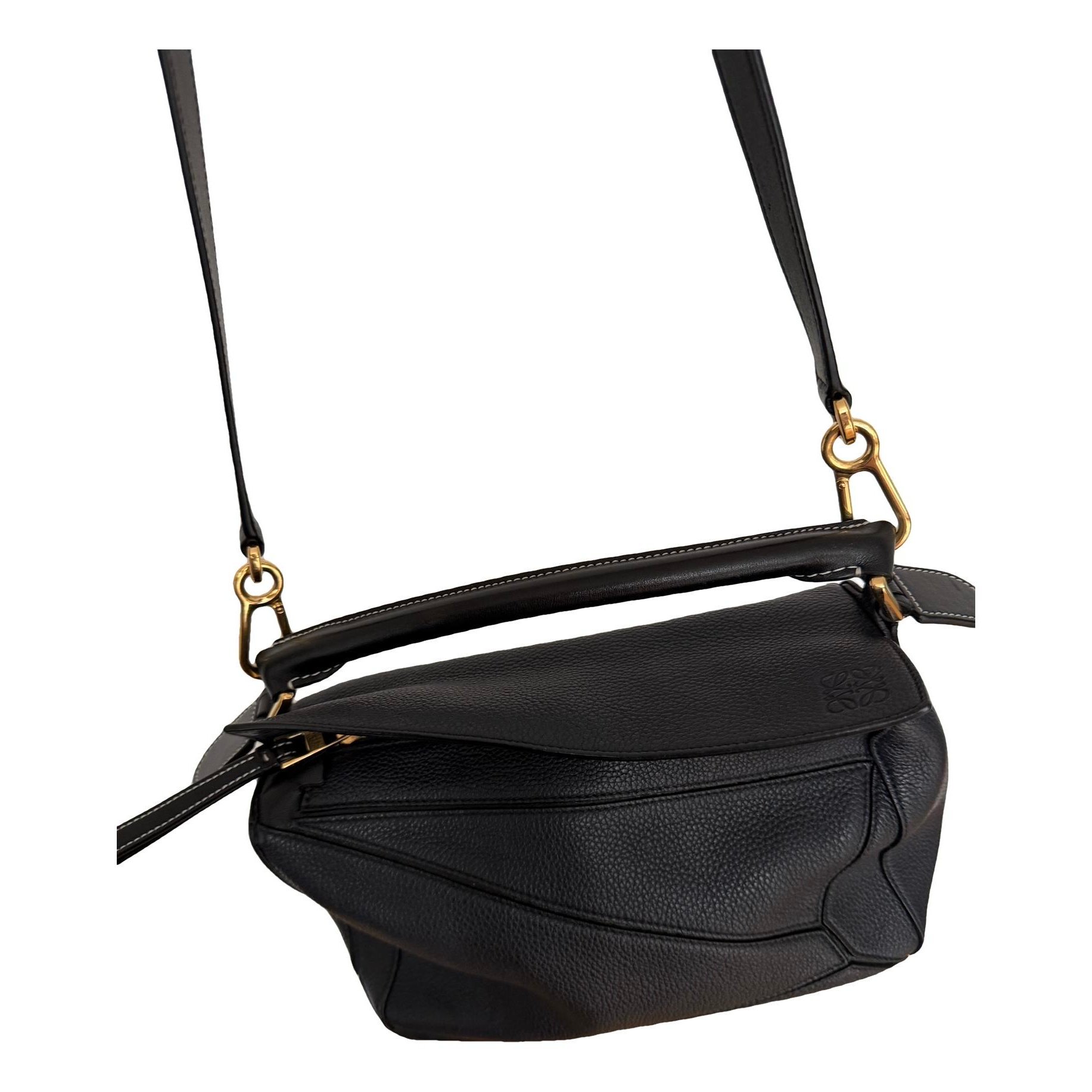 Puzzle leather handbag