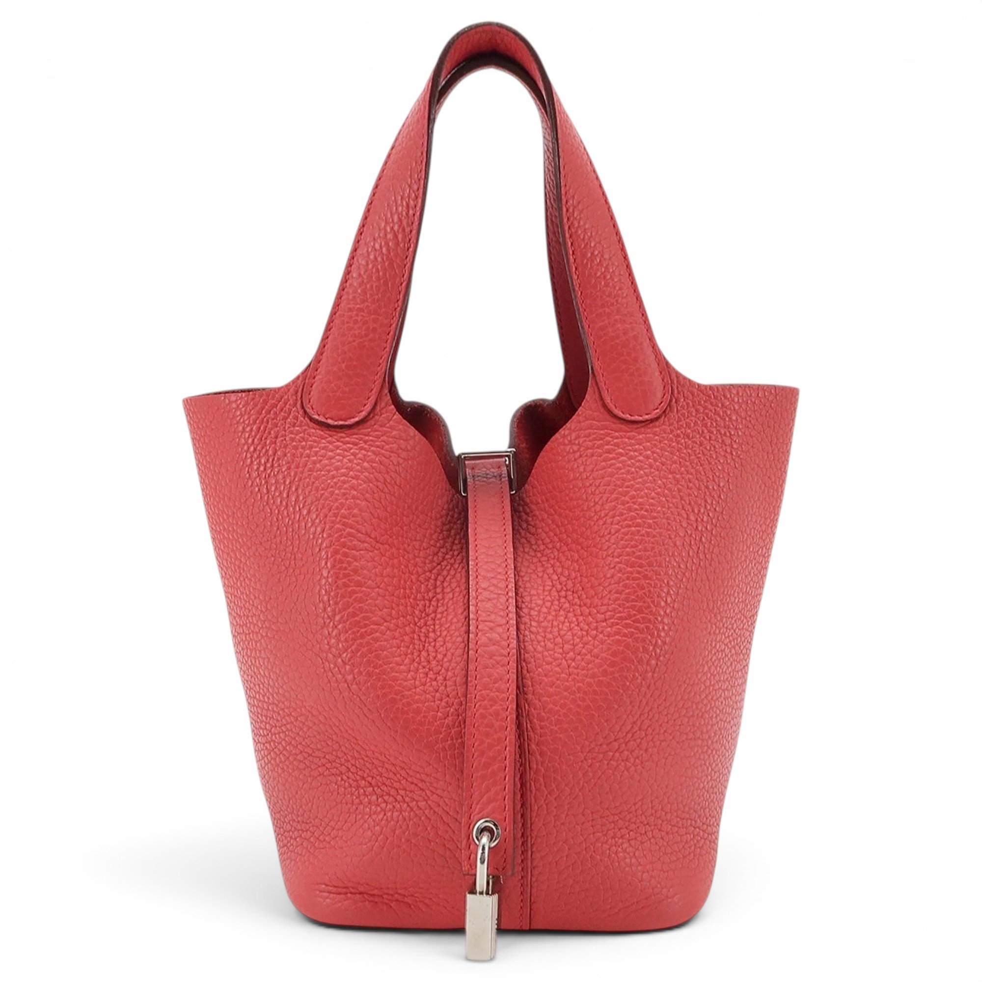 Hermes Picotin 18 Handbag Pink Clemence Leather