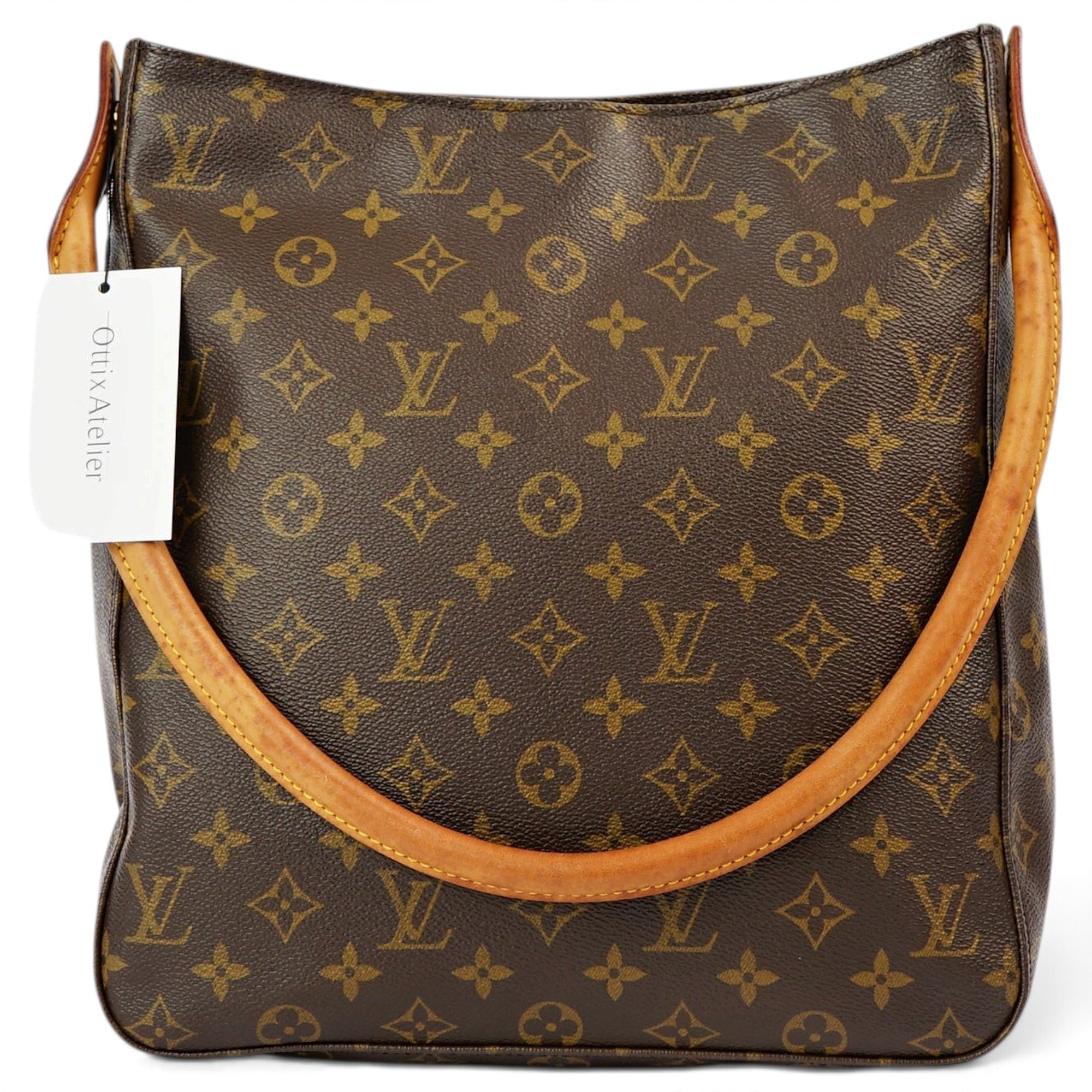 Looping leather handbag