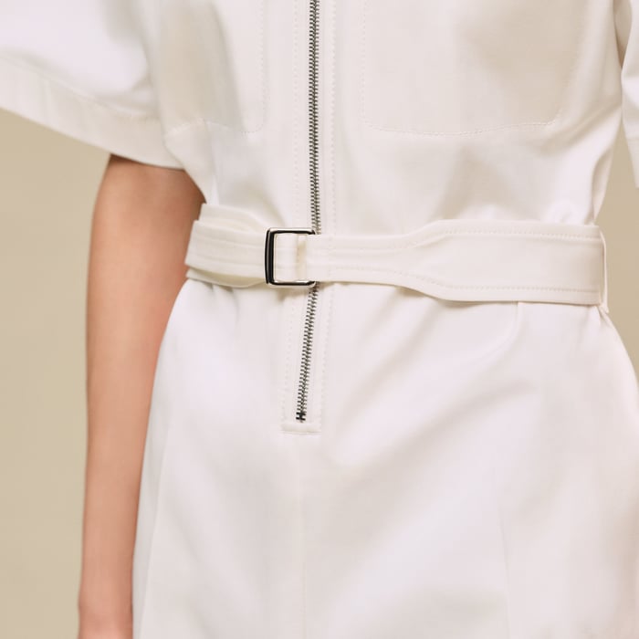 Blanc Naturel Double Cotton Twill Jumpsuit