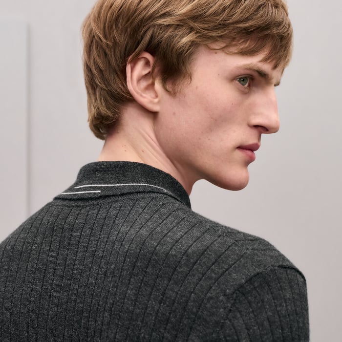 Anthracite "Detail Etriviere Alpaga" Polo Shirt