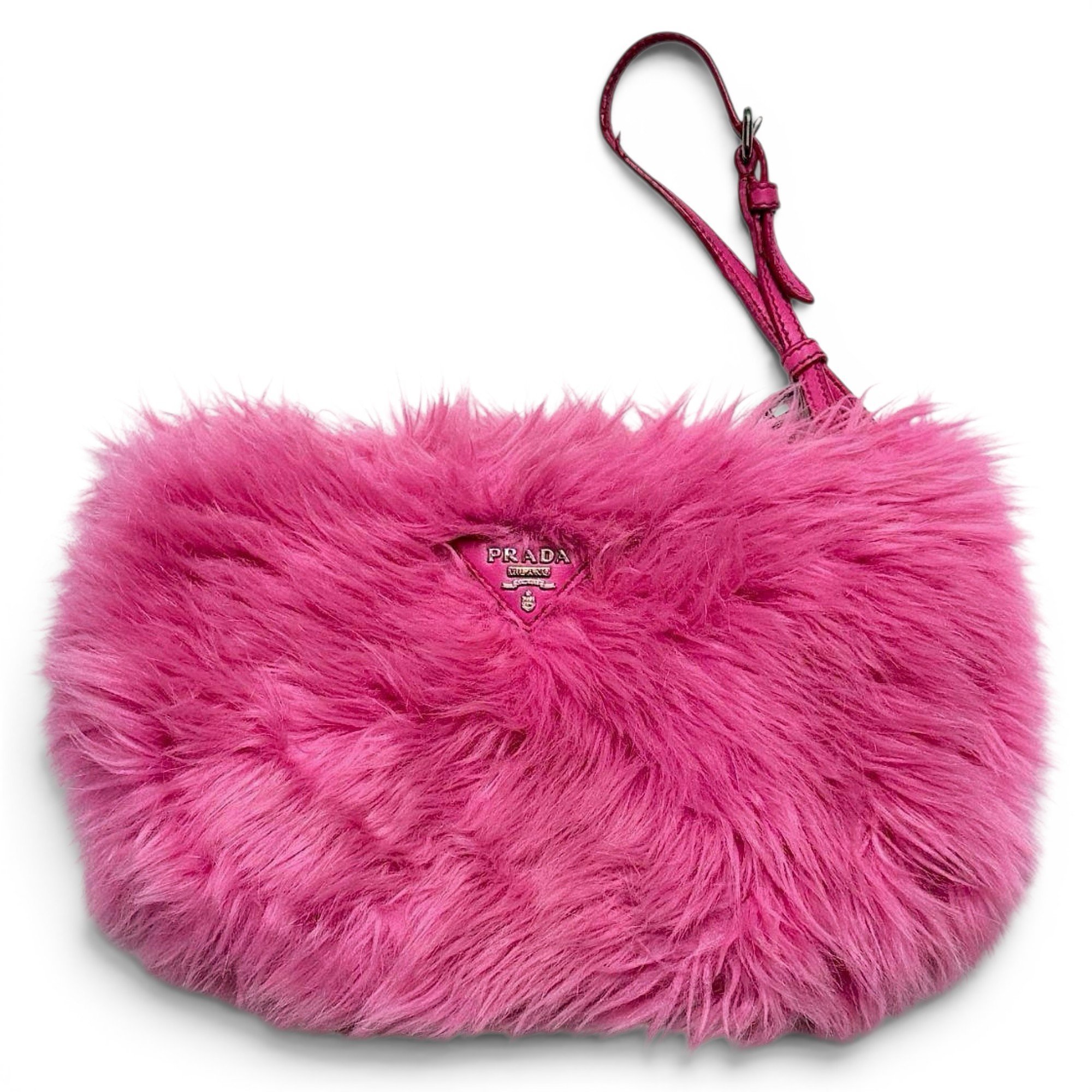 Faux fur clutch bag